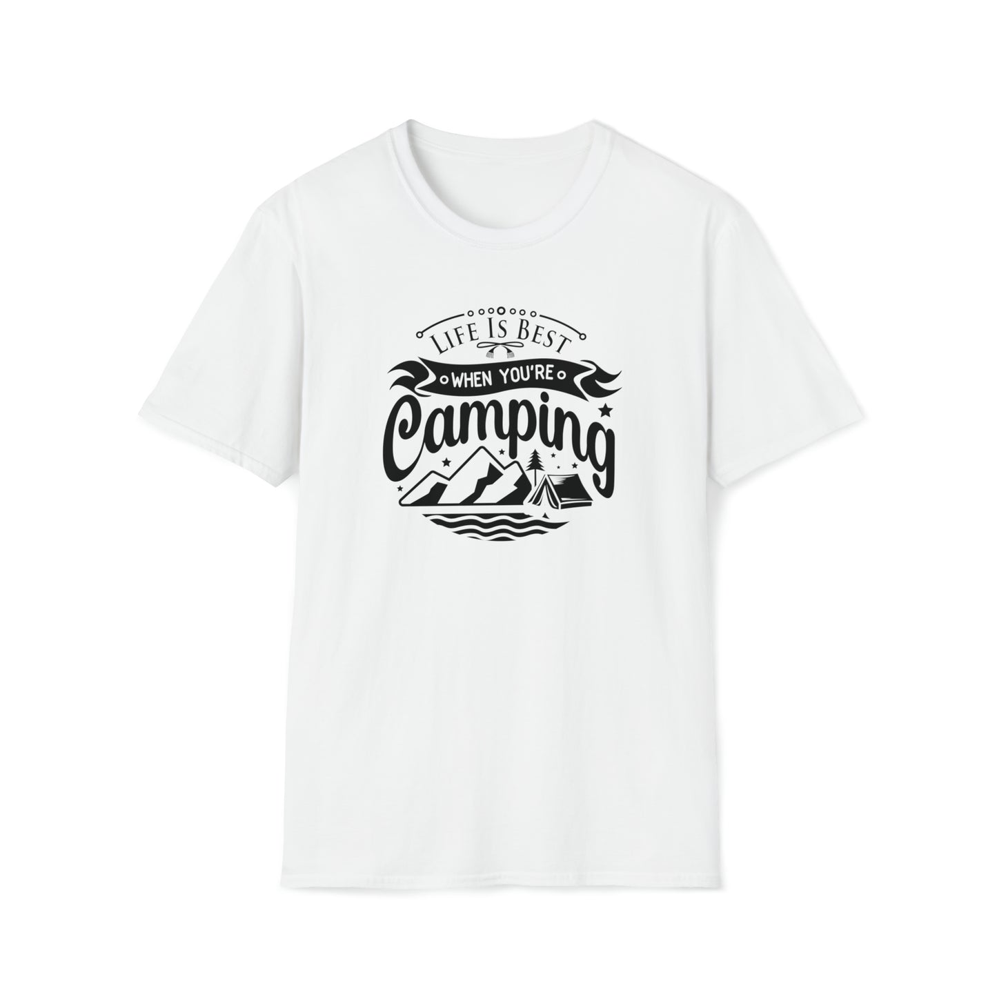 LIFE IS BEST CAMPING TEE-Unisex Softstyle T-Shirt