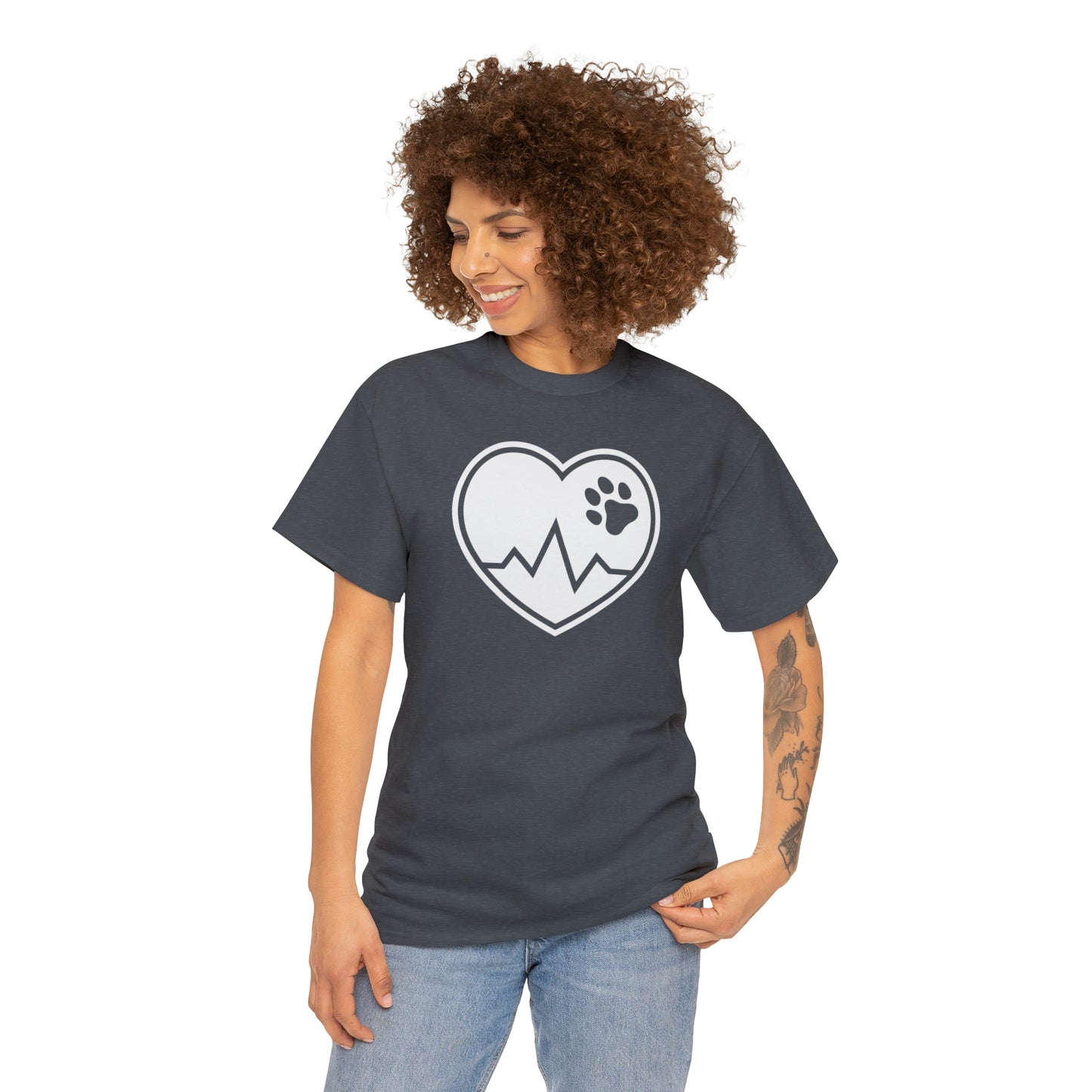 PAW HEARTBEAT TEE--ALL PROCEEDS DONATED TO ANIMAL RESCUE