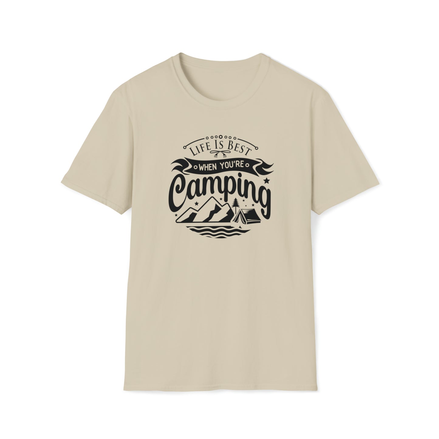 LIFE IS BEST CAMPING TEE-Unisex Softstyle T-Shirt