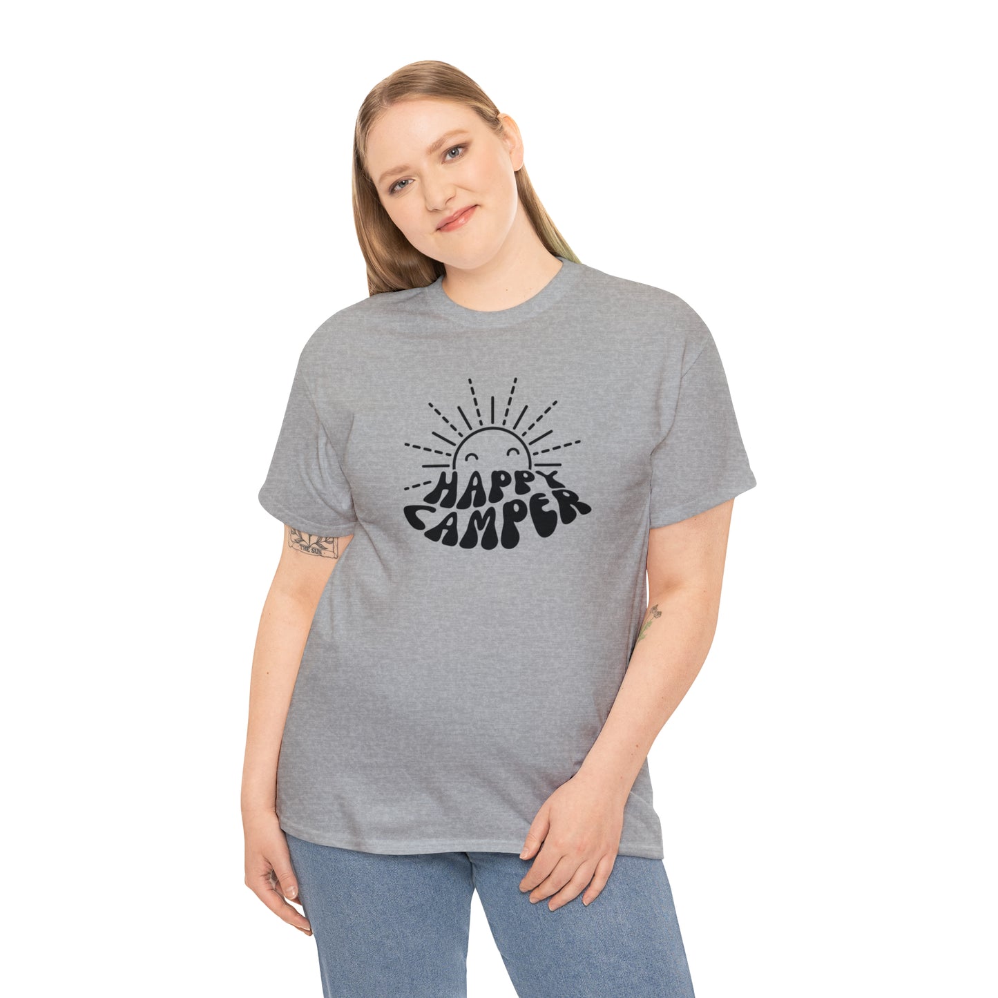 HAPPY CAMPER TEE-Unisex Heavy Cotton Tee