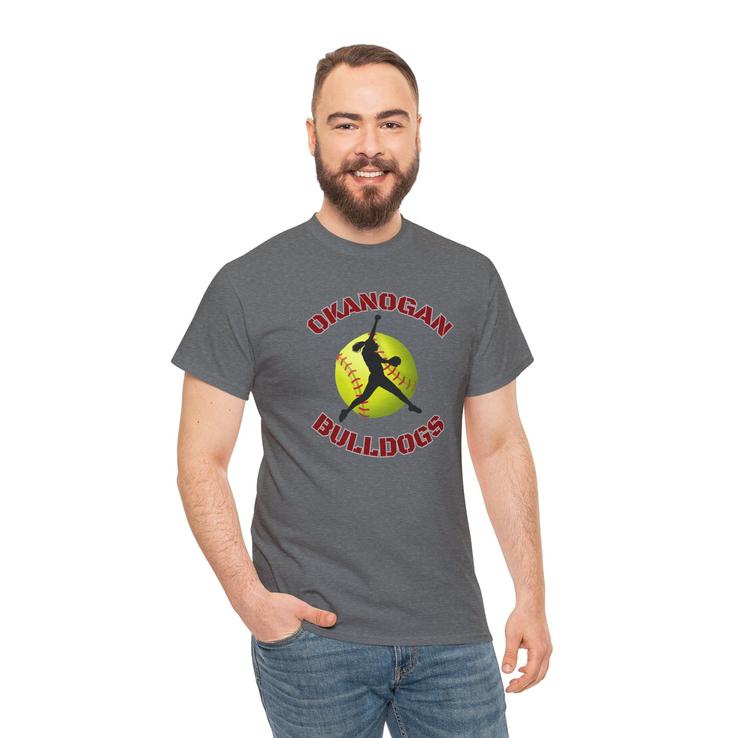 OK SOFTBALL PITCHER-Unisex Heavy Cotton Tee