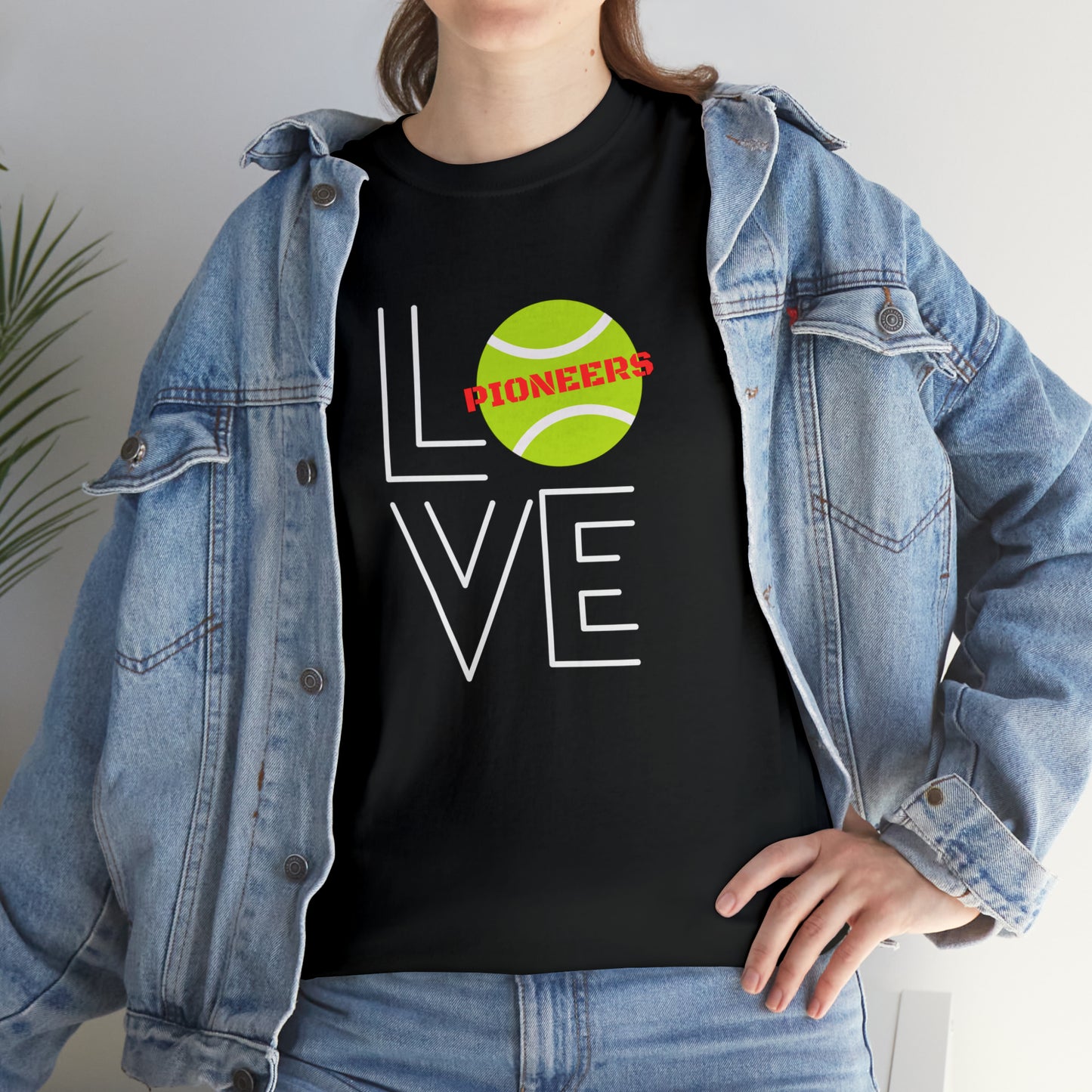 Omak Pioneers Tennis LOVE Tee-Unisex Heavy Cotton Tee