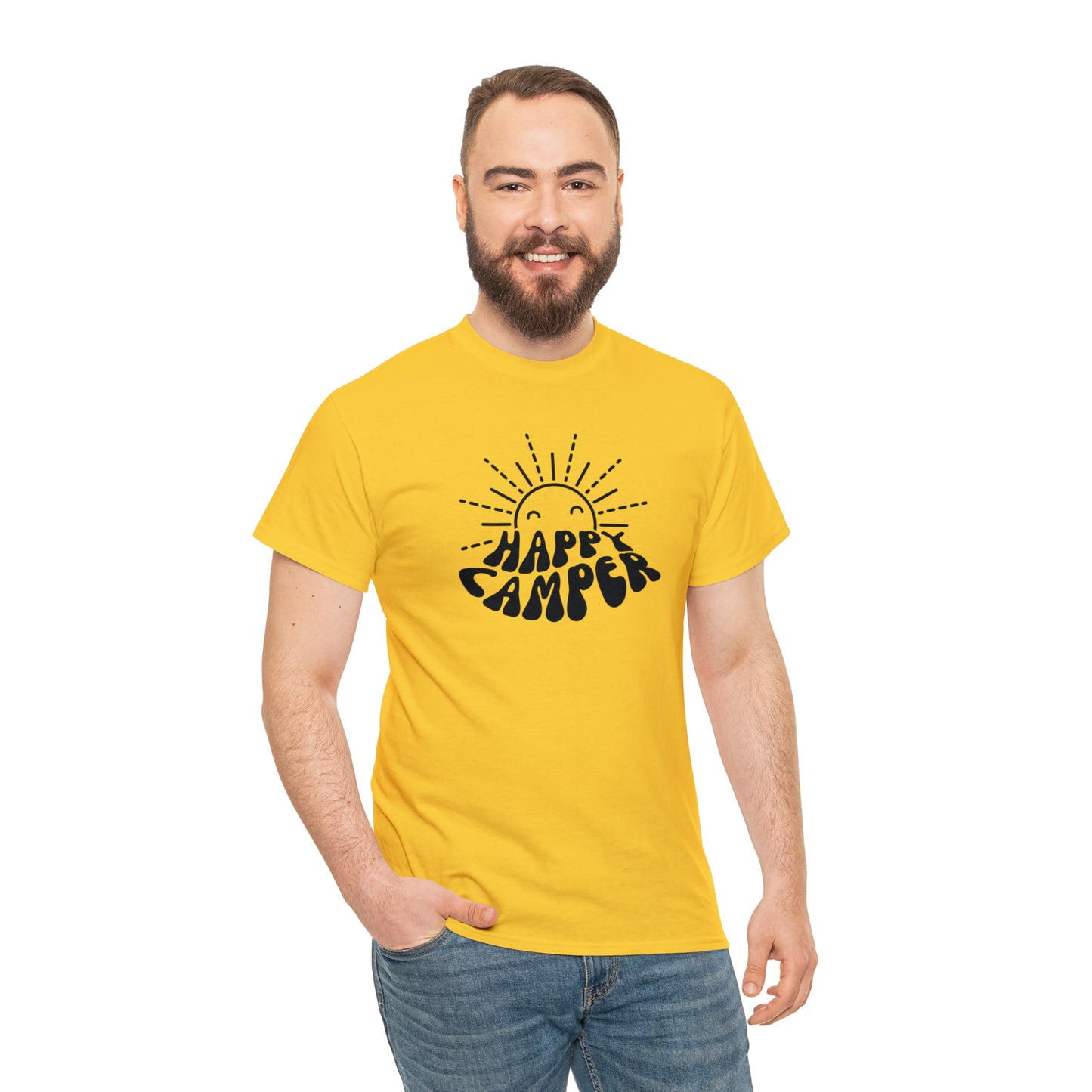 HAPPY CAMPER TEE-Unisex Heavy Cotton Tee