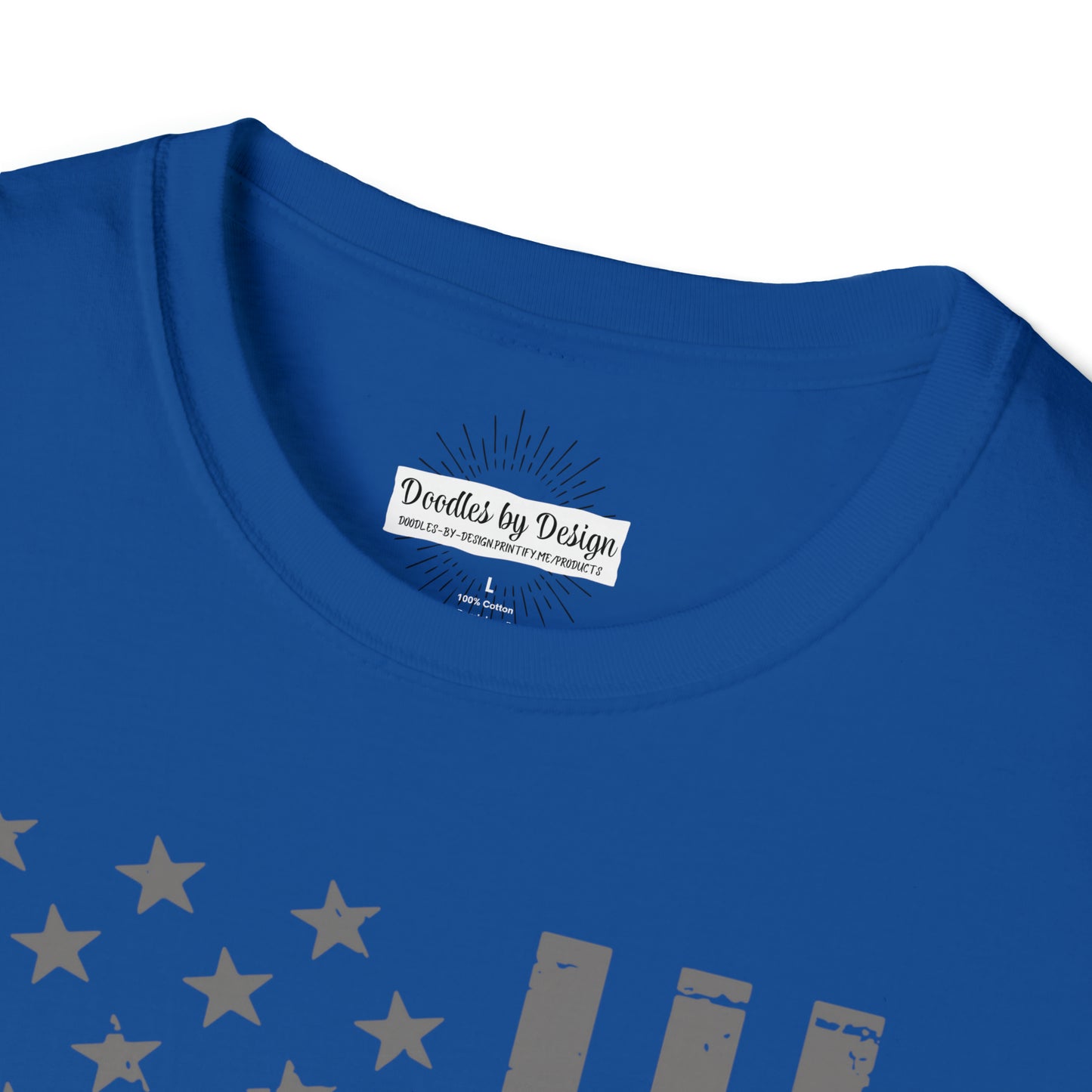 FLAG & FIREWORKS TEE-Unisex Softstyle T-Shirt