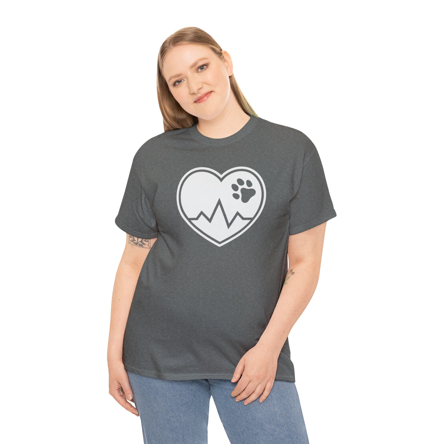 PAW HEARTBEAT TEE--ALL PROCEEDS DONATED TO ANIMAL RESCUE