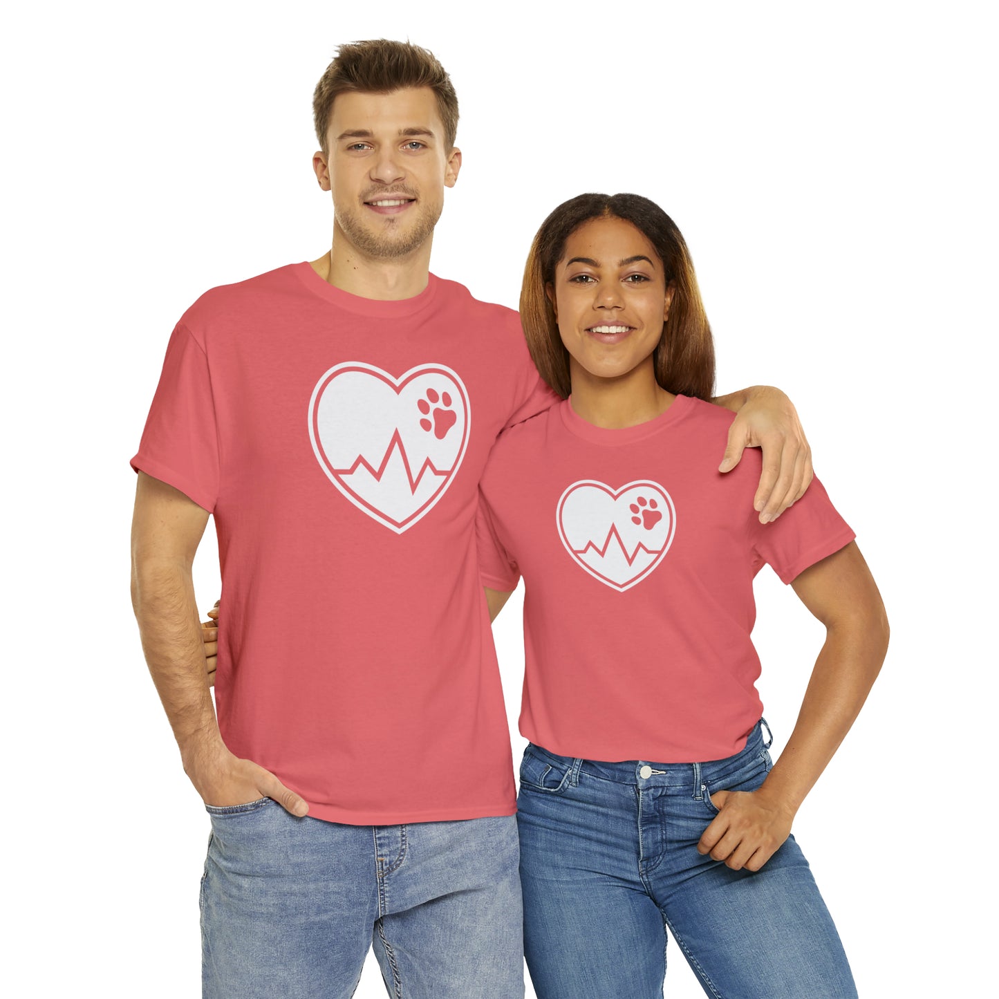 PAW HEARTBEAT TEE--ALL PROCEEDS DONATED TO ANIMAL RESCUE