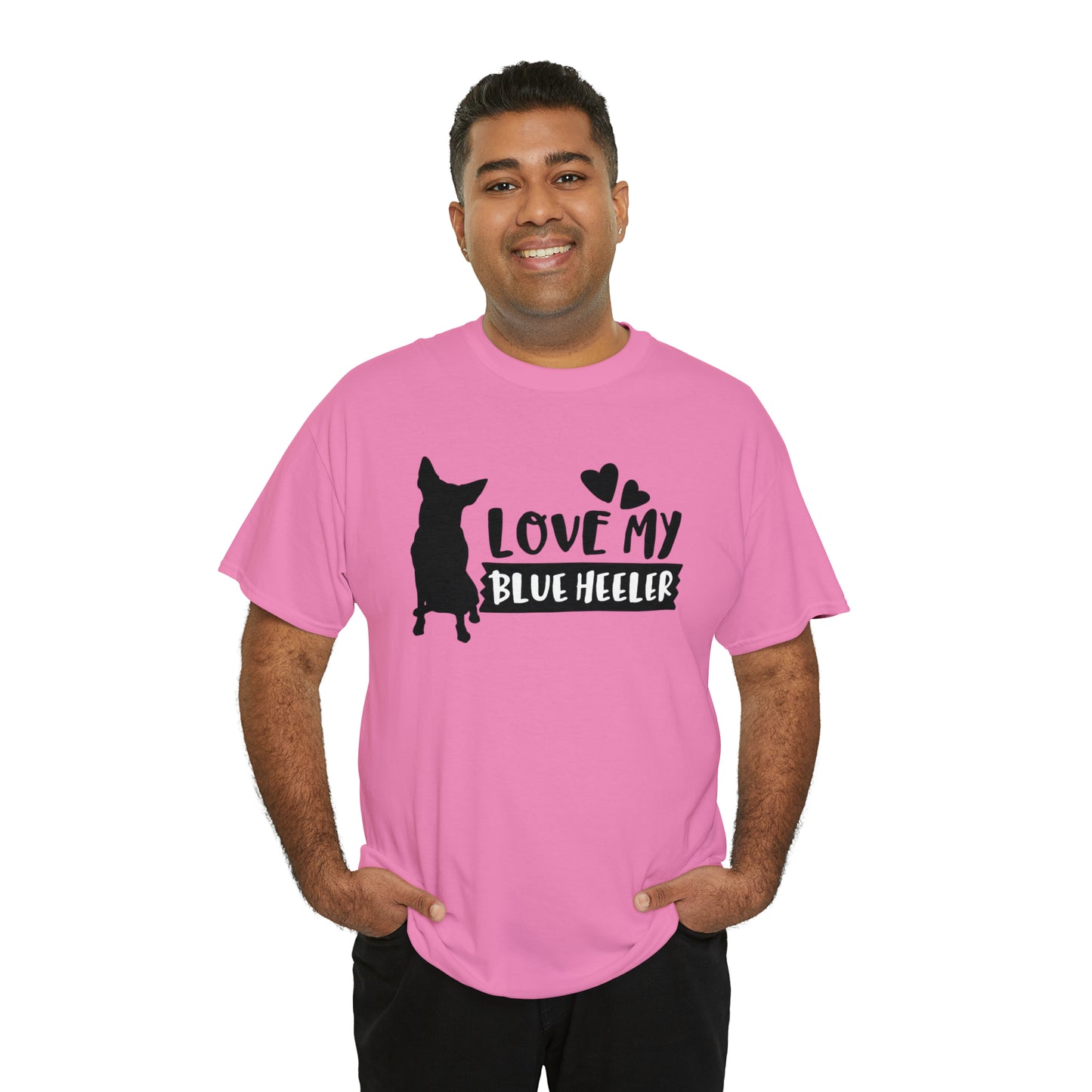 BLUE HEELER LOVE TEE-Unisex Heavy Cotton Tee