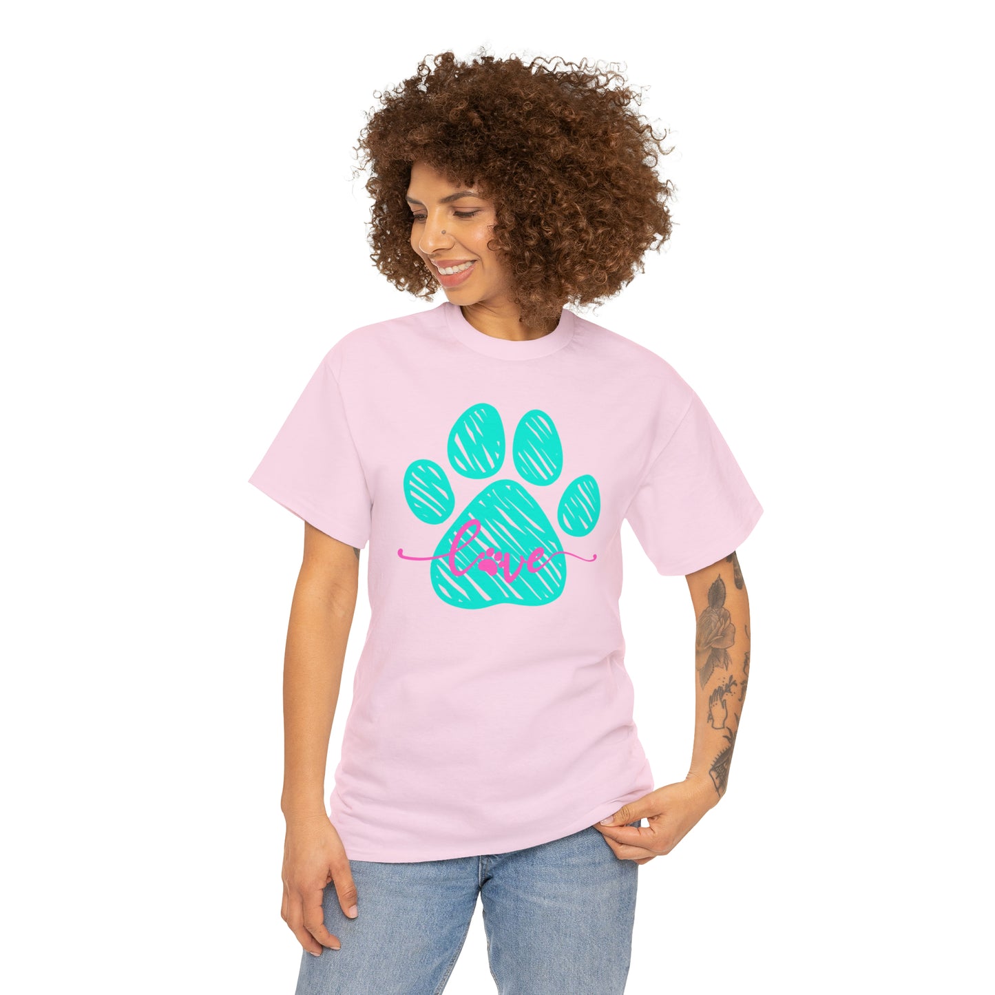 LOVE PAW TEE-Unisex Heavy Cotton Tee