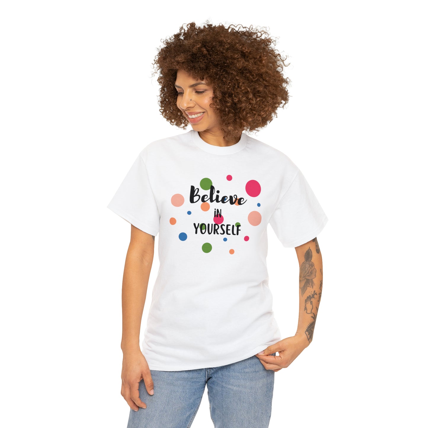 BELIEVE IN YOURSELF TEE-Unisex Heavy Cotton Tee