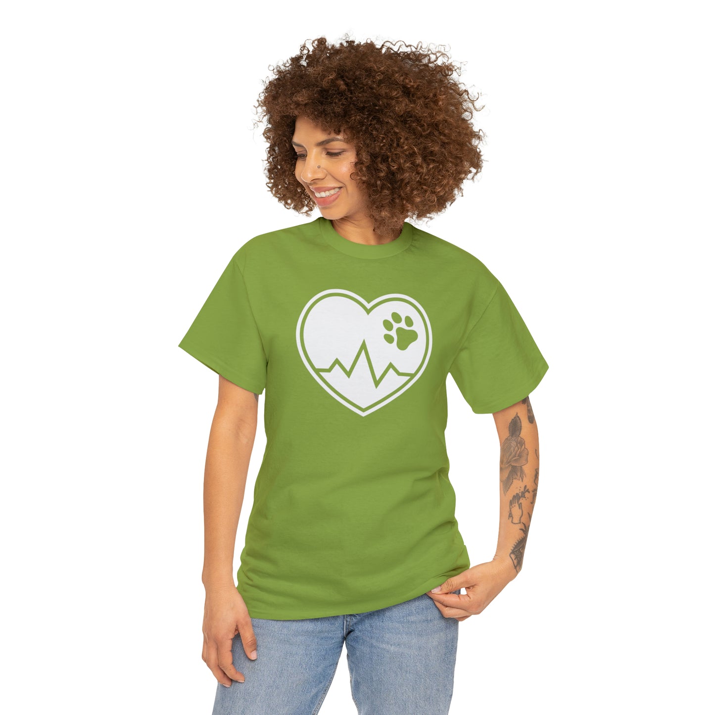 PAW HEARTBEAT TEE--ALL PROCEEDS DONATED TO ANIMAL RESCUE