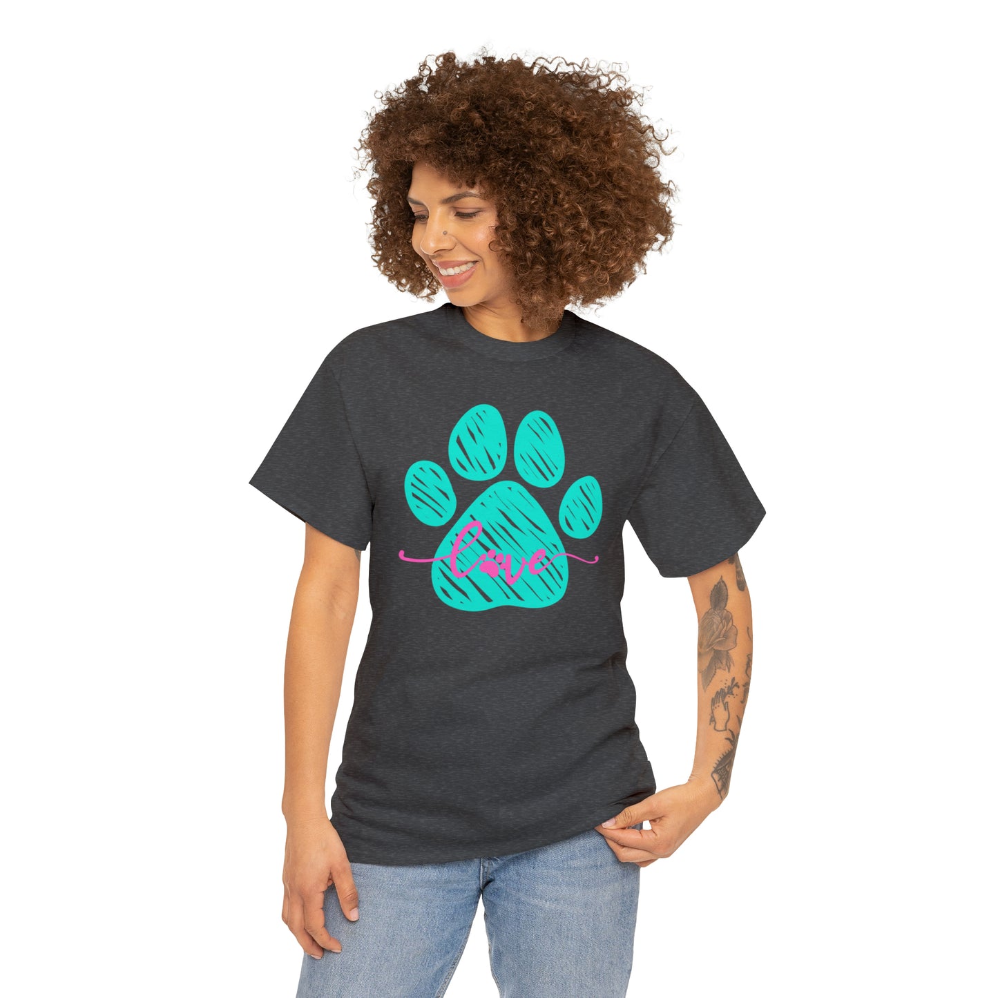 LOVE PAW TEE-Unisex Heavy Cotton Tee