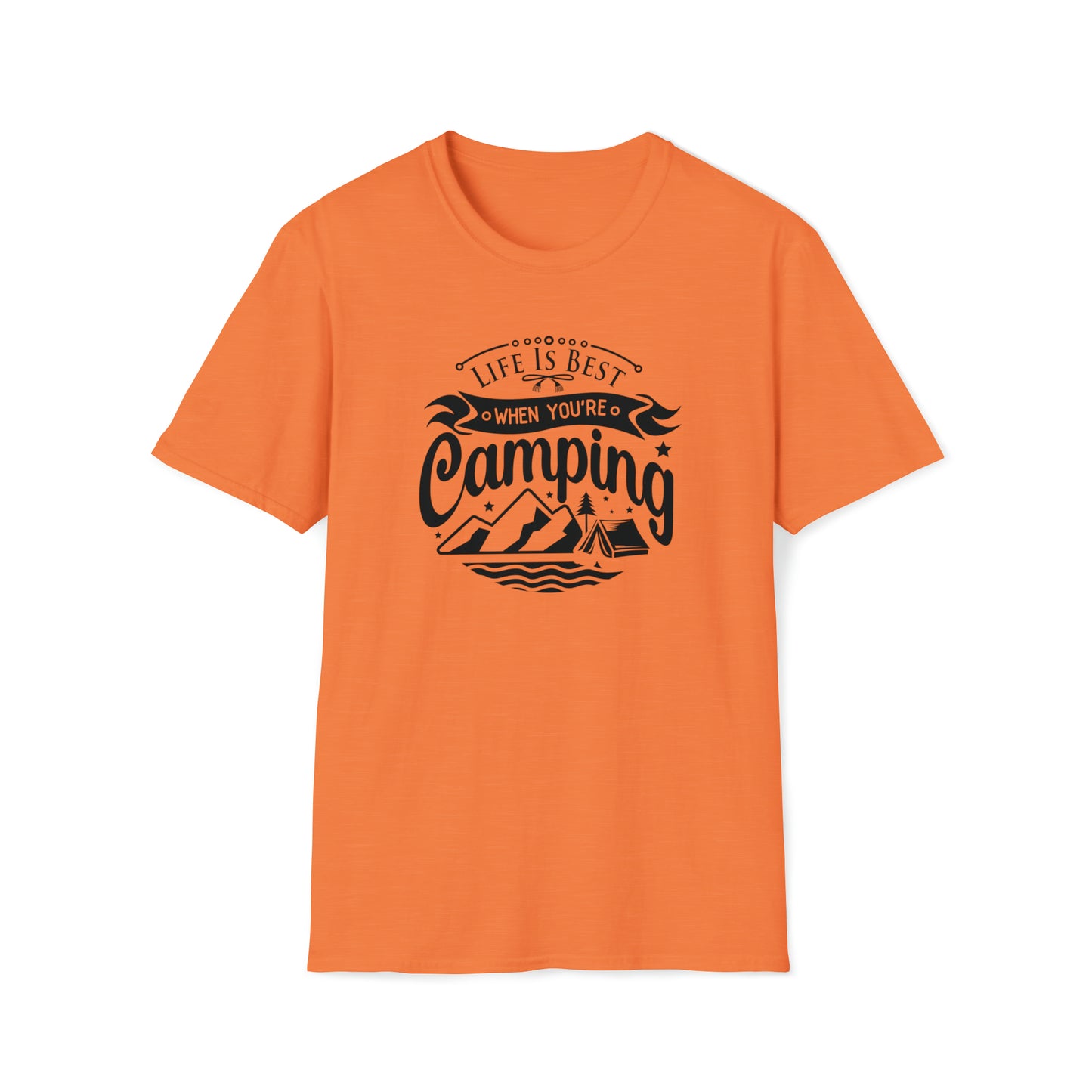 LIFE IS BEST CAMPING TEE-Unisex Softstyle T-Shirt