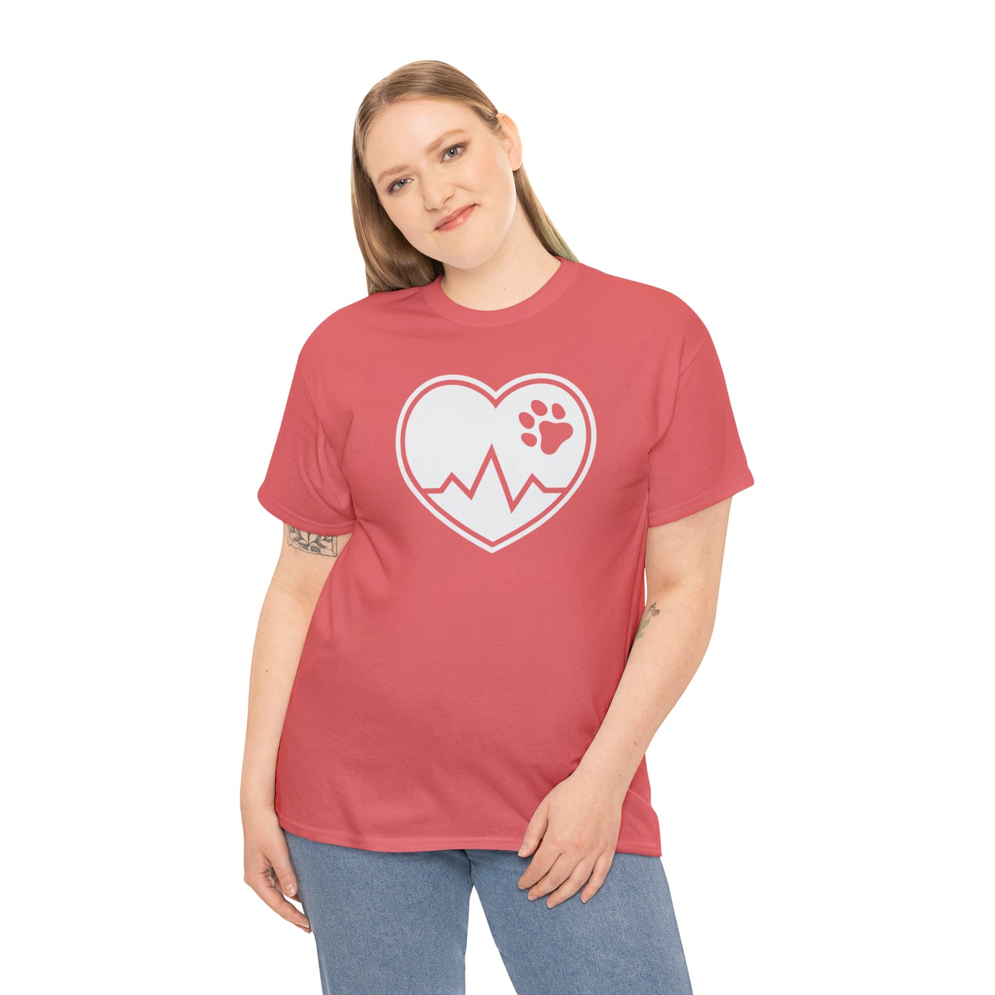 PAW HEARTBEAT TEE--ALL PROCEEDS DONATED TO ANIMAL RESCUE