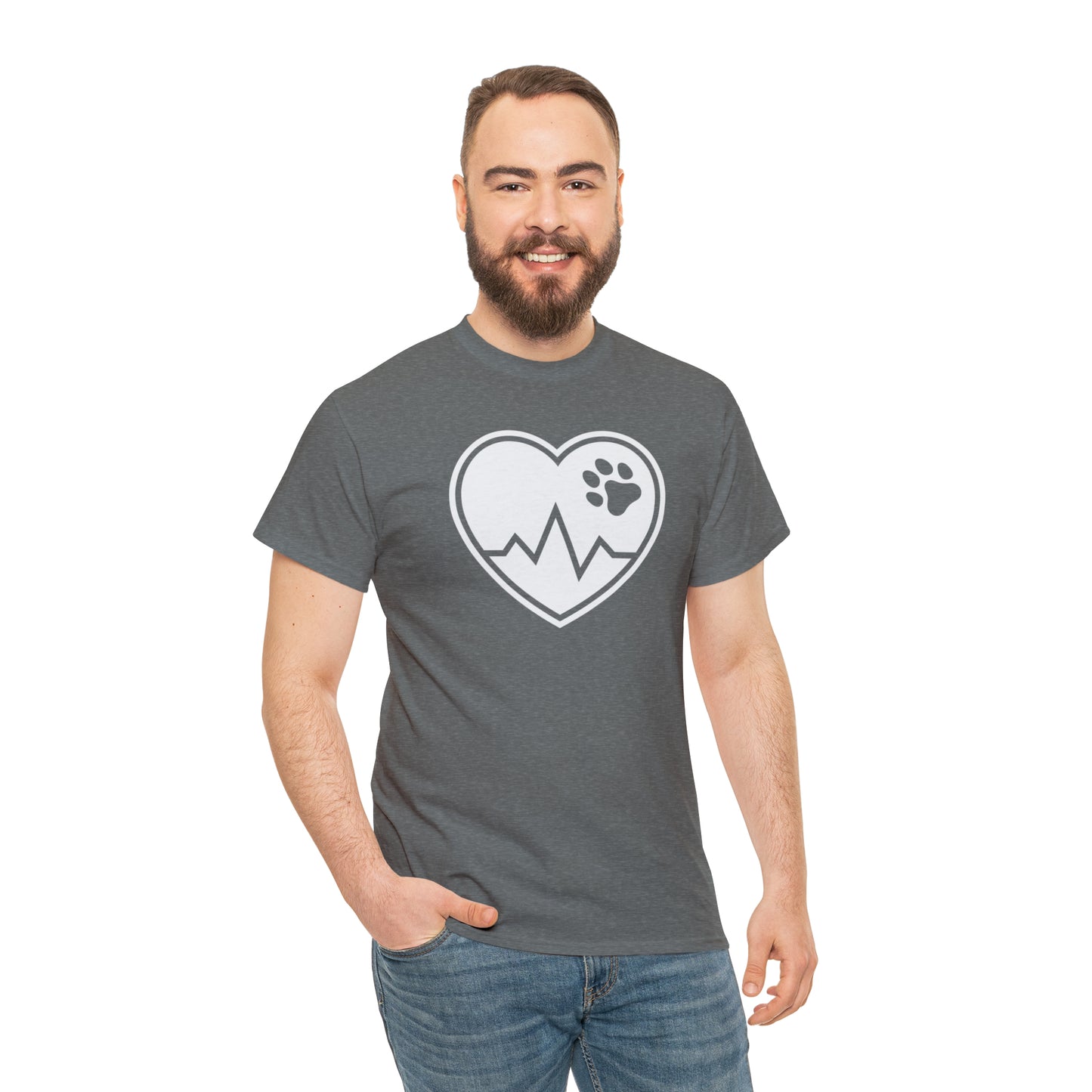 PAW HEARTBEAT TEE--ALL PROCEEDS DONATED TO ANIMAL RESCUE