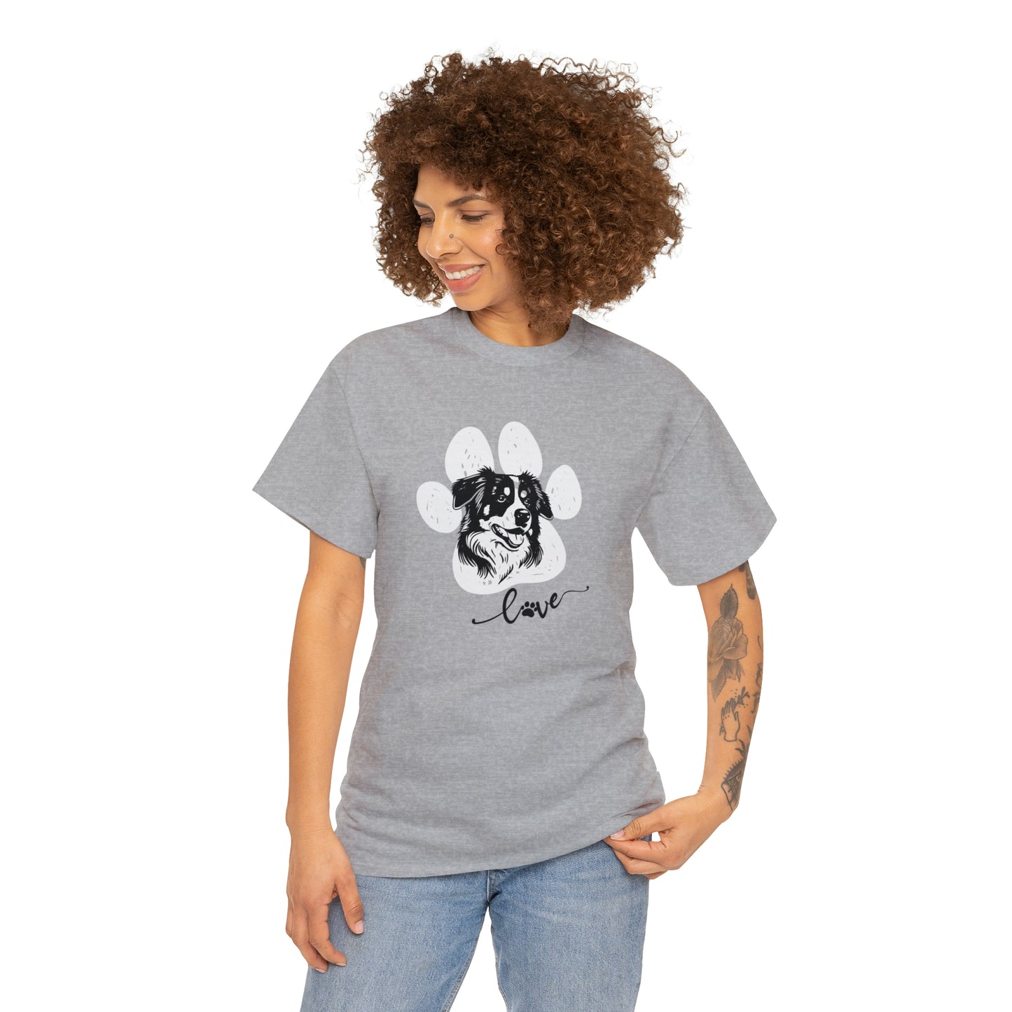 AUSSIE DOG LOVE TEE--Unisex Heavy Cotton Tee