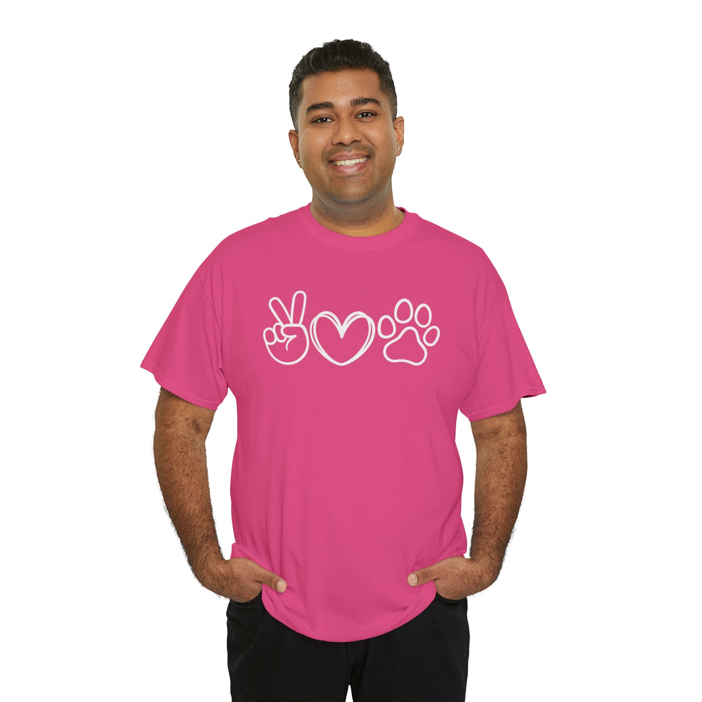 PEACE-LOVE-PAW TEE-ALL PROCEEDS DONATED TO ANIMAL RESCUE