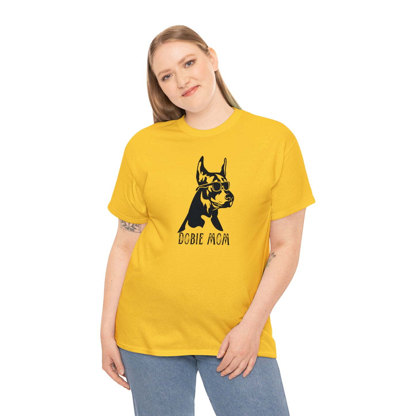 Dobie Mom Tee--Unisex Heavy Cotton Tee