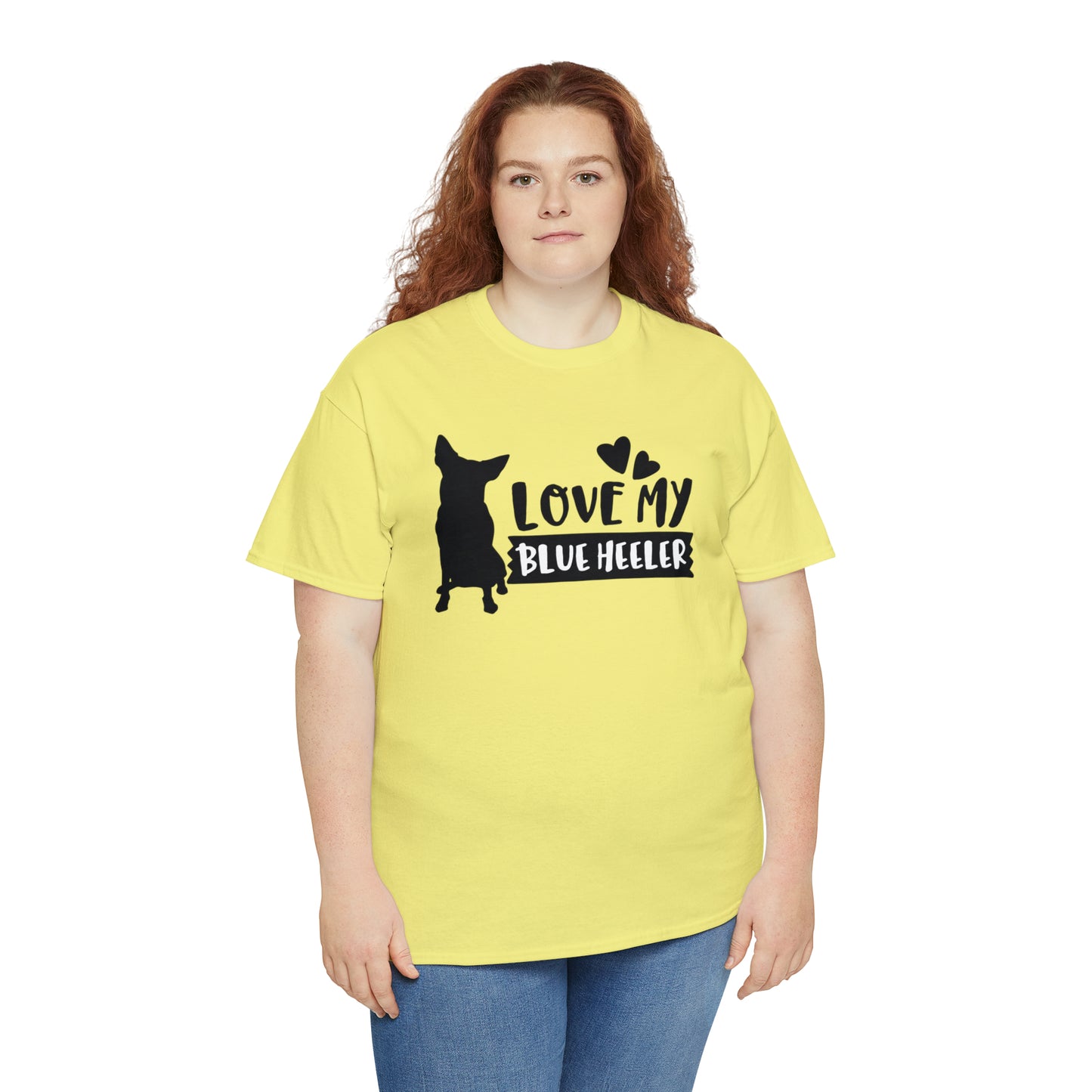 BLUE HEELER LOVE TEE-Unisex Heavy Cotton Tee