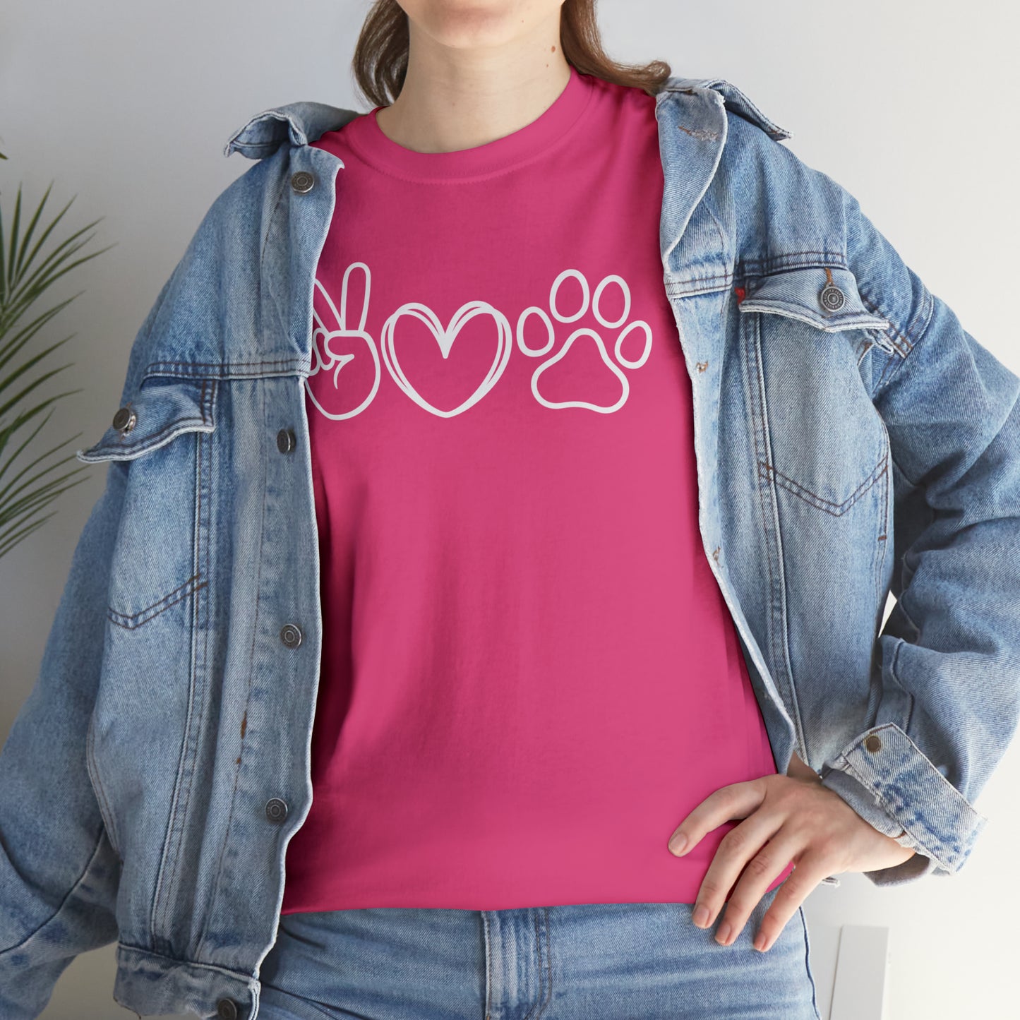 PEACE-LOVE-PAW TEE-ALL PROCEEDS DONATED TO ANIMAL RESCUE