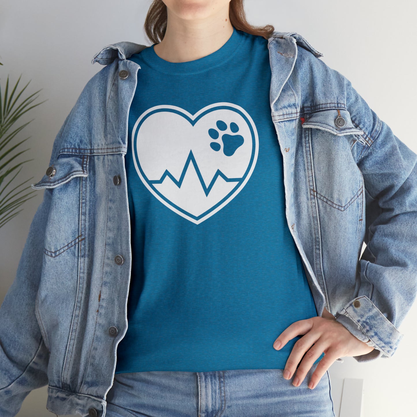 PAW HEARTBEAT TEE--ALL PROCEEDS DONATED TO ANIMAL RESCUE