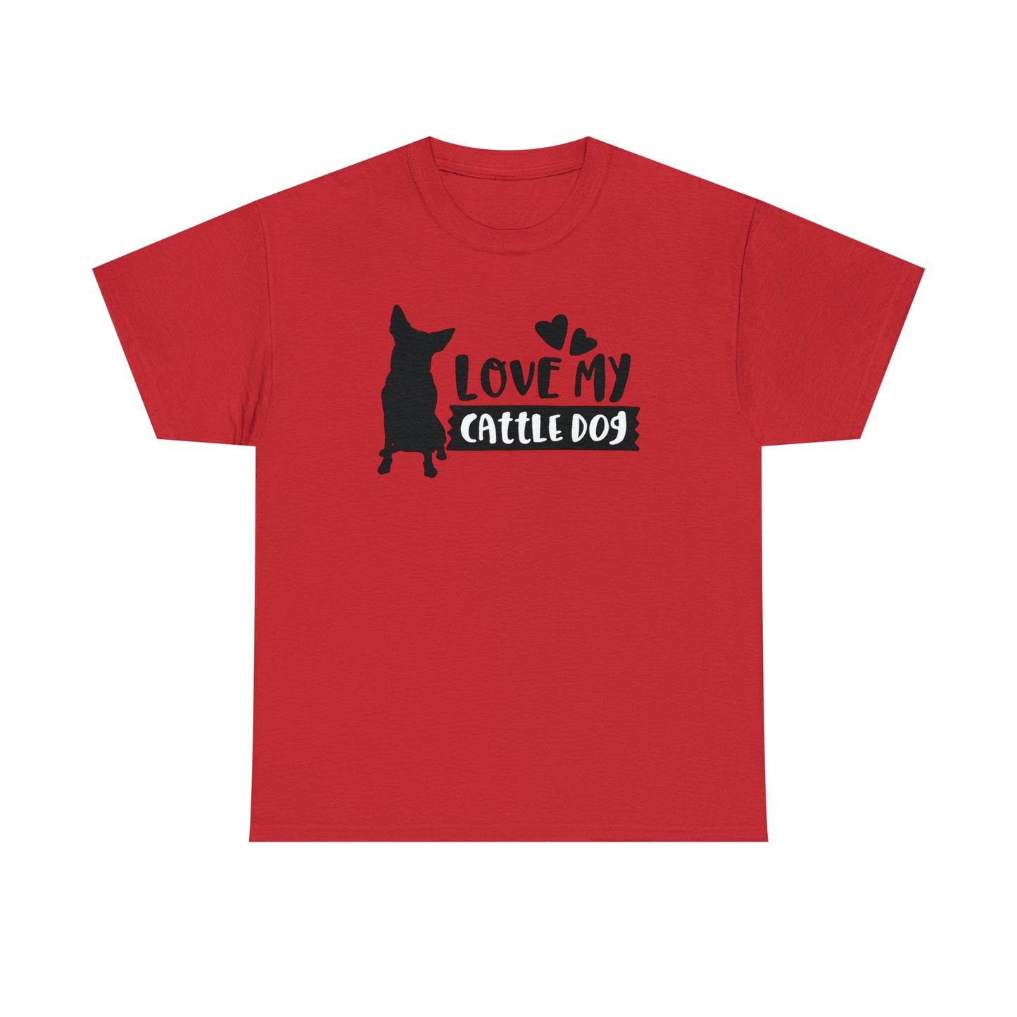 CATTLE DOG LOVE TEE-Unisex Heavy Cotton Tee