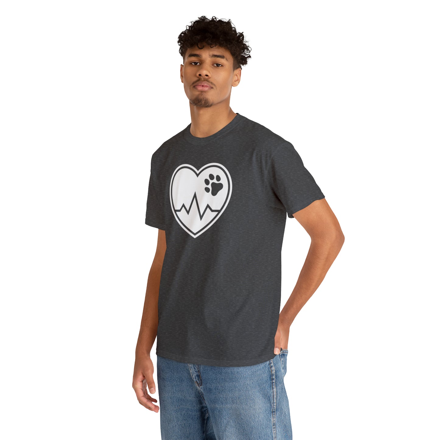 PAW HEARTBEAT TEE--ALL PROCEEDS DONATED TO ANIMAL RESCUE