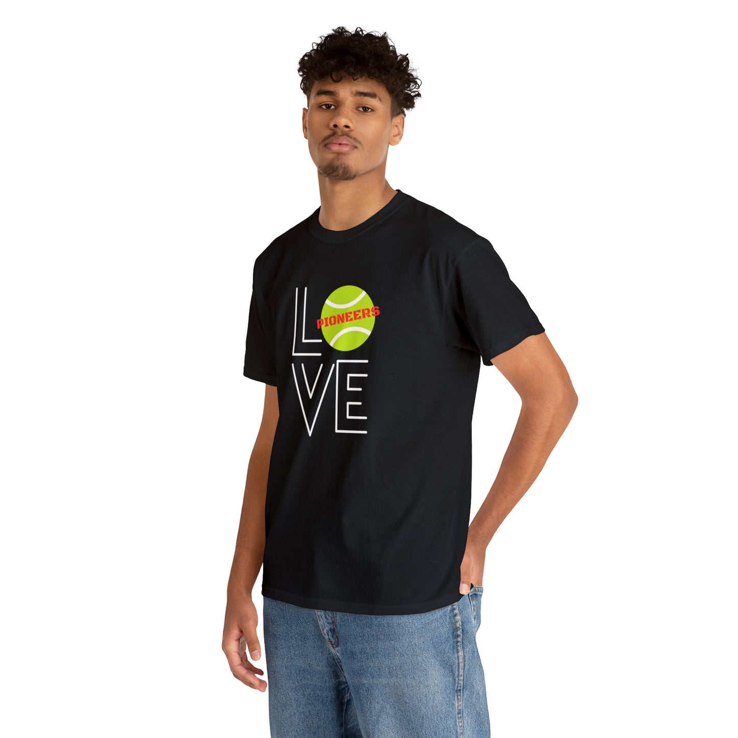 Omak Pioneers Tennis LOVE Tee-Unisex Heavy Cotton Tee