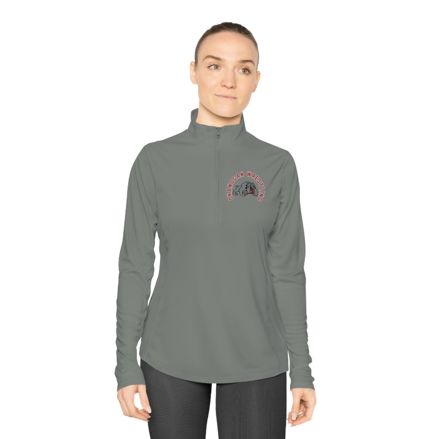 OKANOGAN WRESTLING Ladies Quarter-Zip Pullover