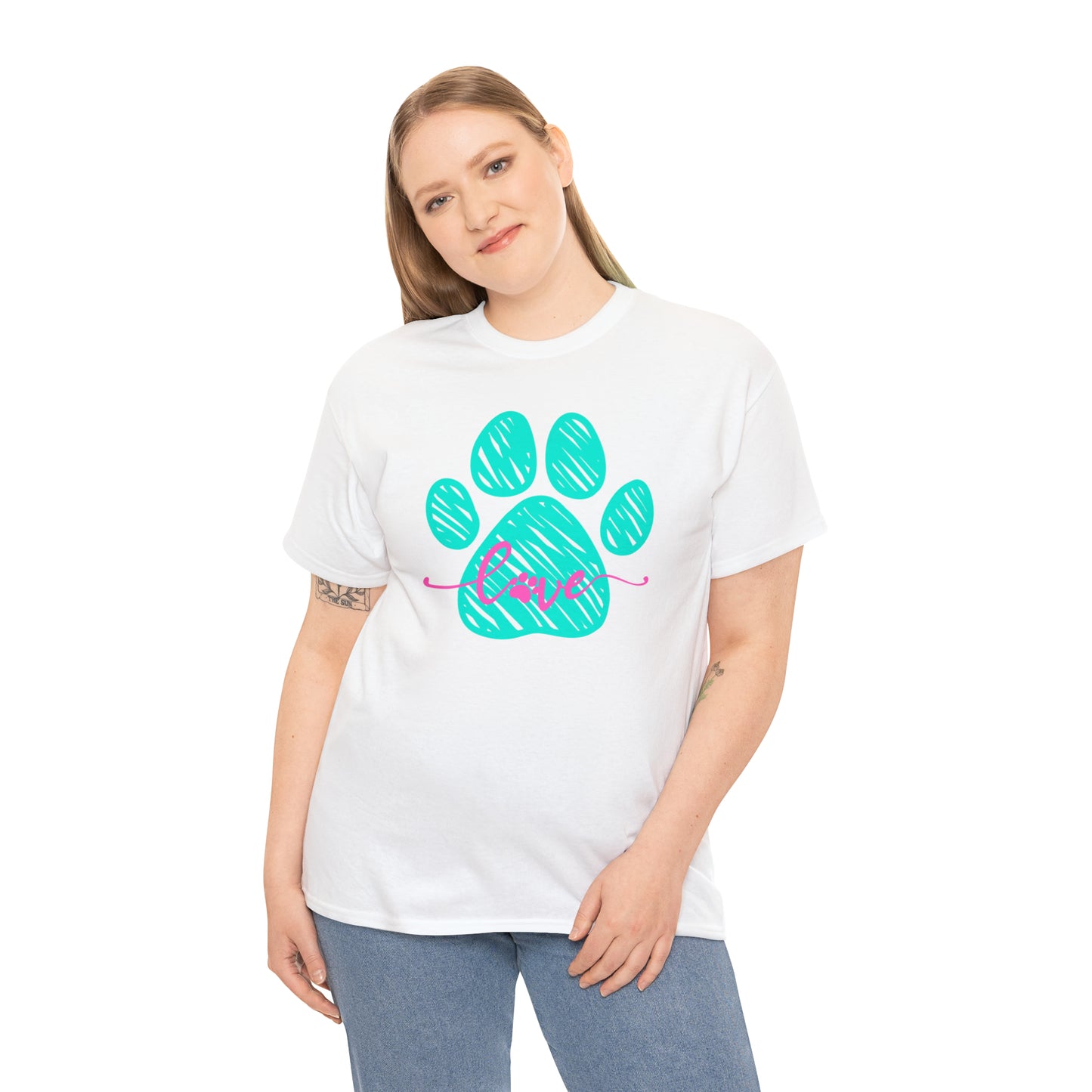 LOVE PAW TEE-Unisex Heavy Cotton Tee