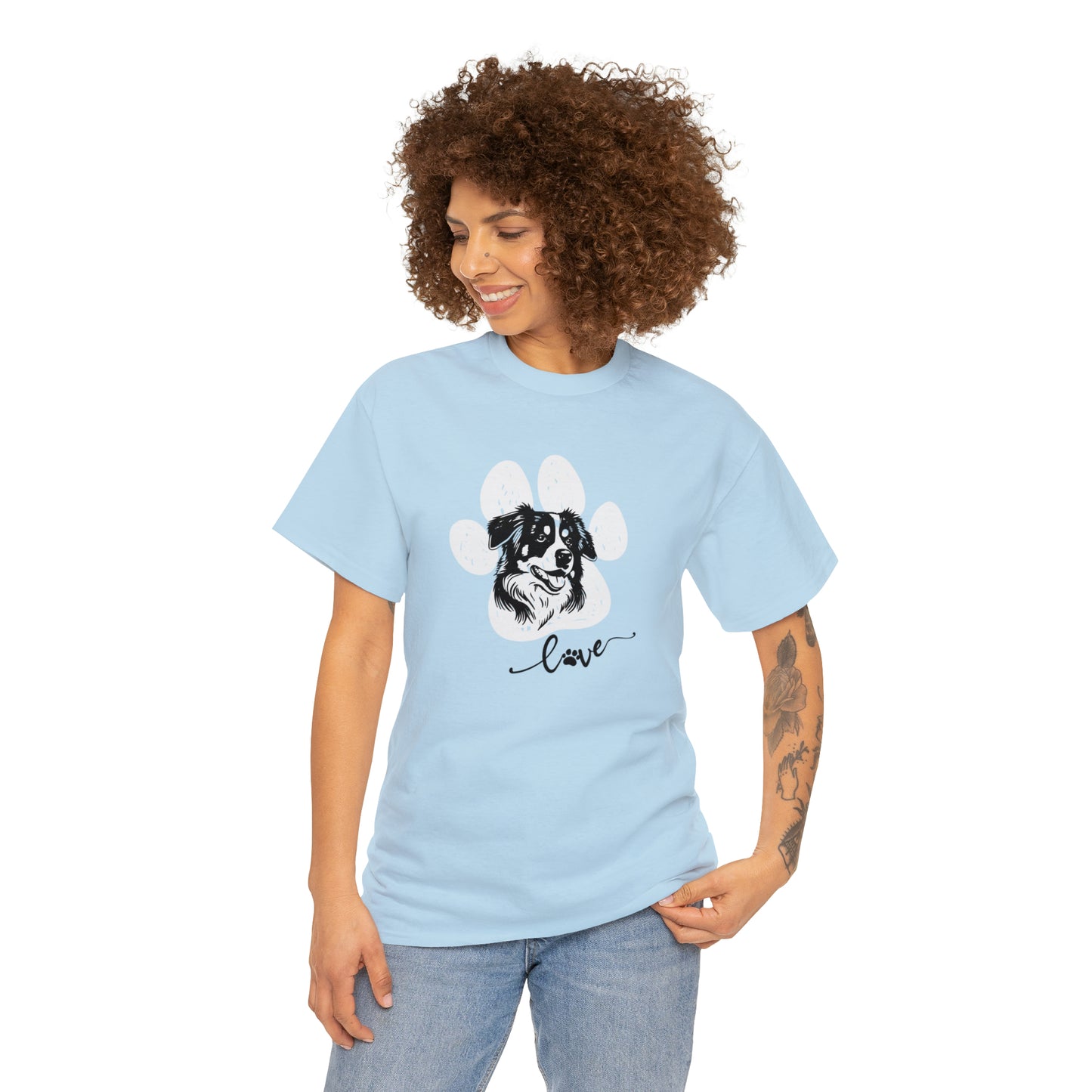 AUSSIE DOG LOVE TEE--Unisex Heavy Cotton Tee