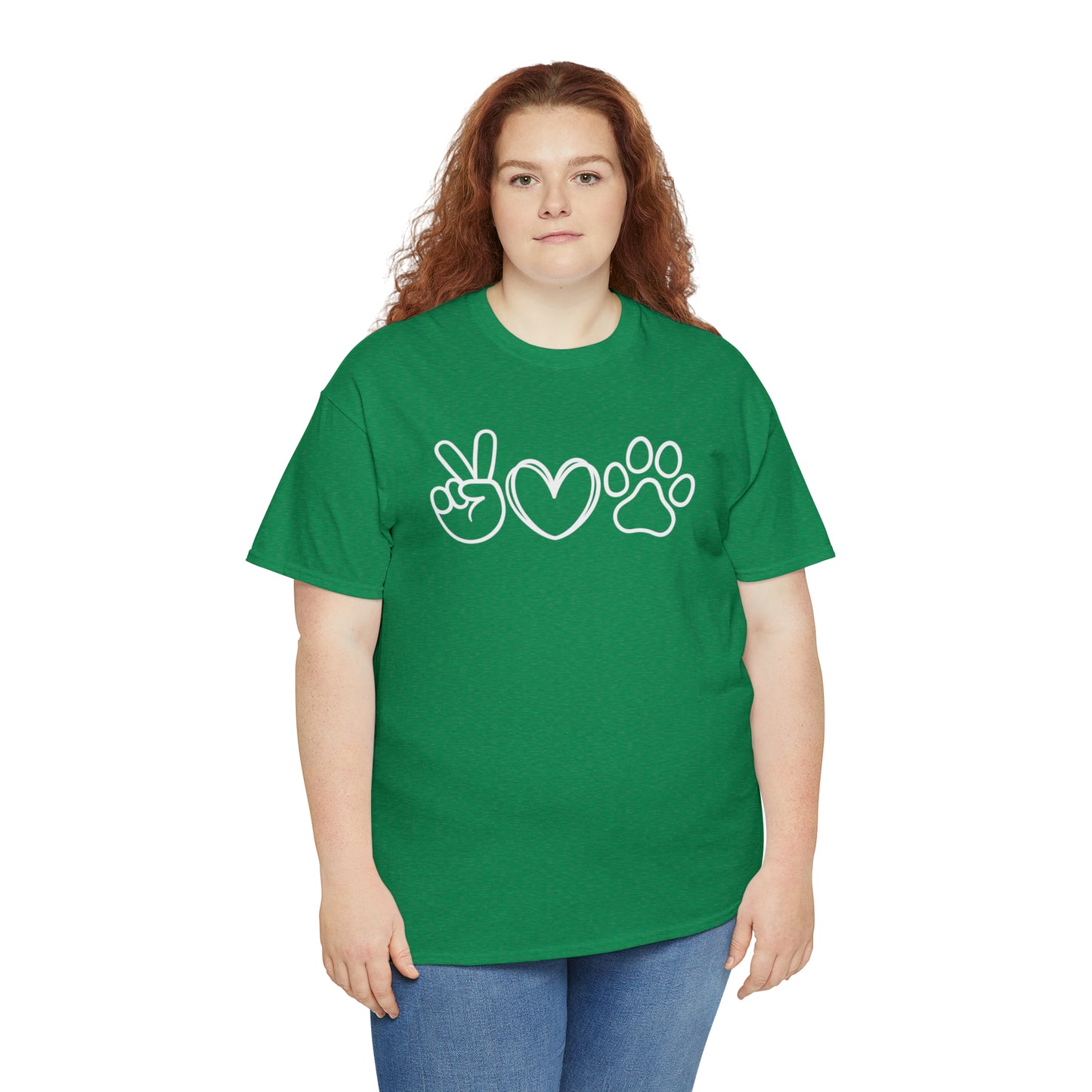 PEACE-LOVE-PAW TEE-ALL PROCEEDS DONATED TO ANIMAL RESCUE