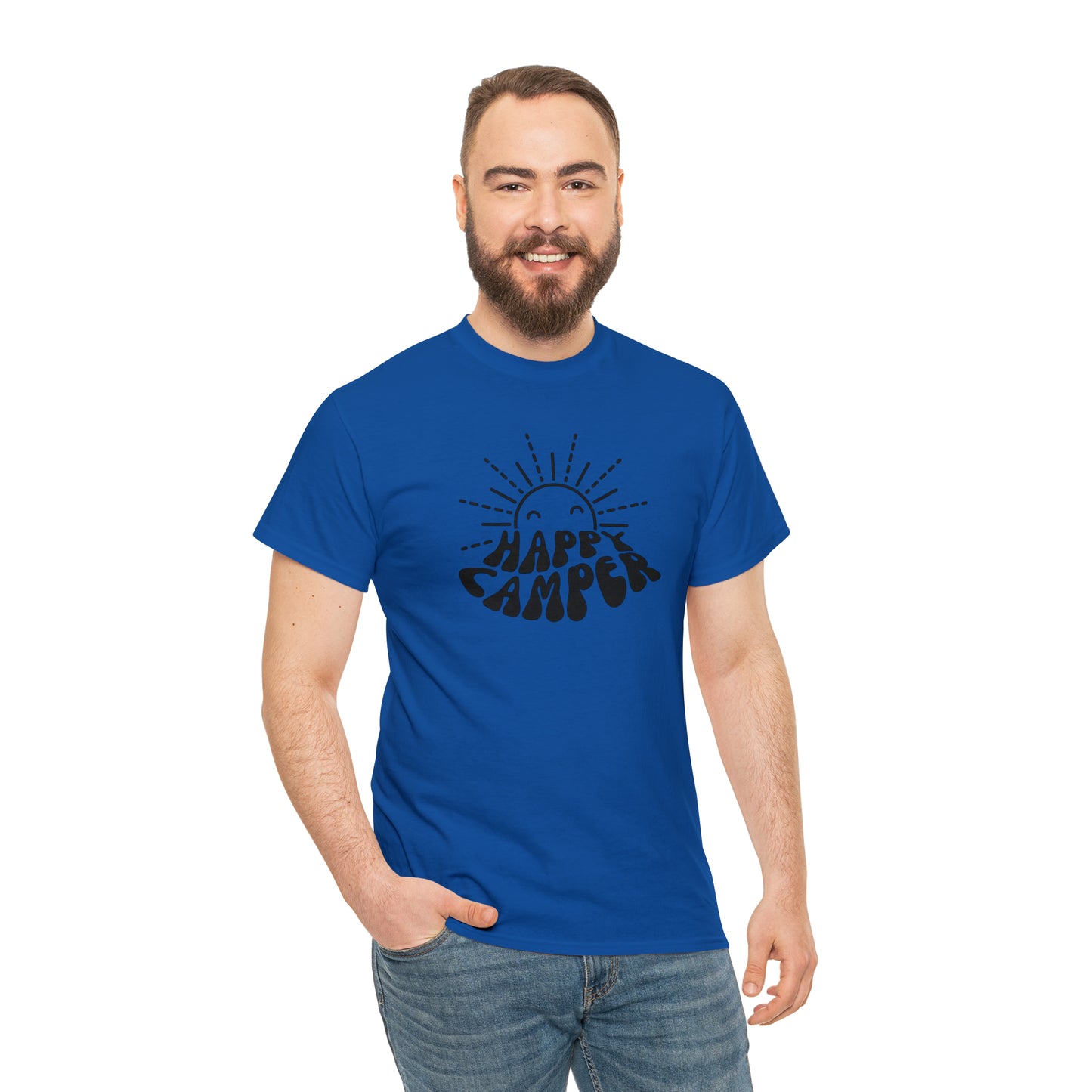 HAPPY CAMPER TEE-Unisex Heavy Cotton Tee