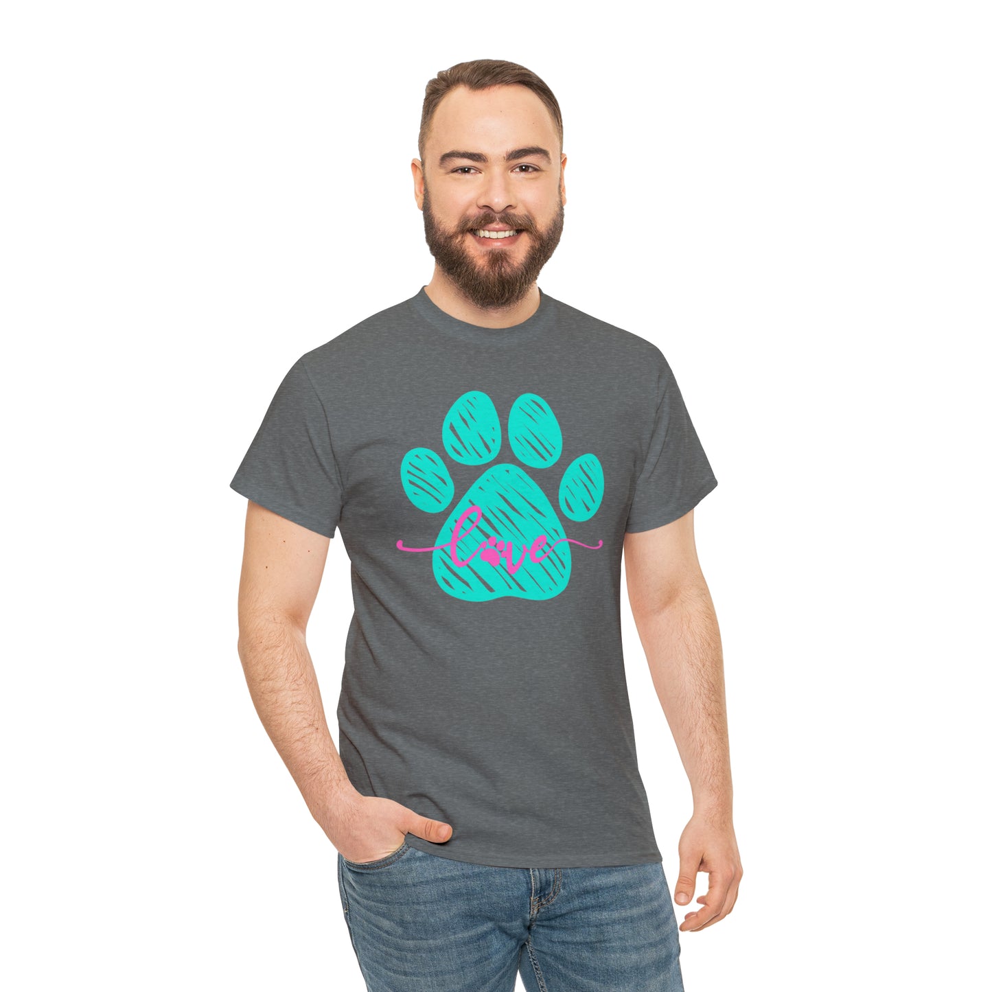 LOVE PAW TEE-Unisex Heavy Cotton Tee