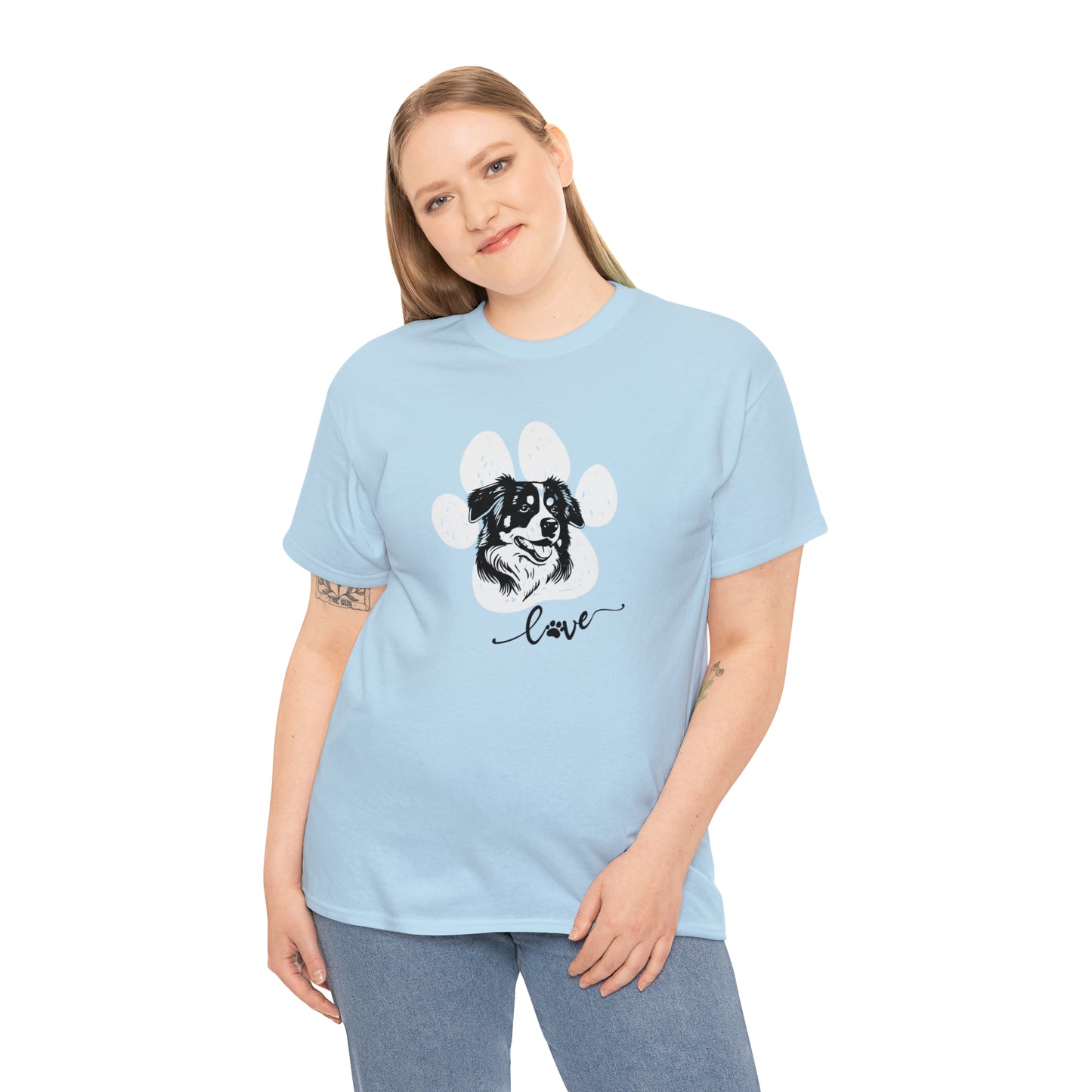 AUSSIE DOG LOVE TEE--Unisex Heavy Cotton Tee