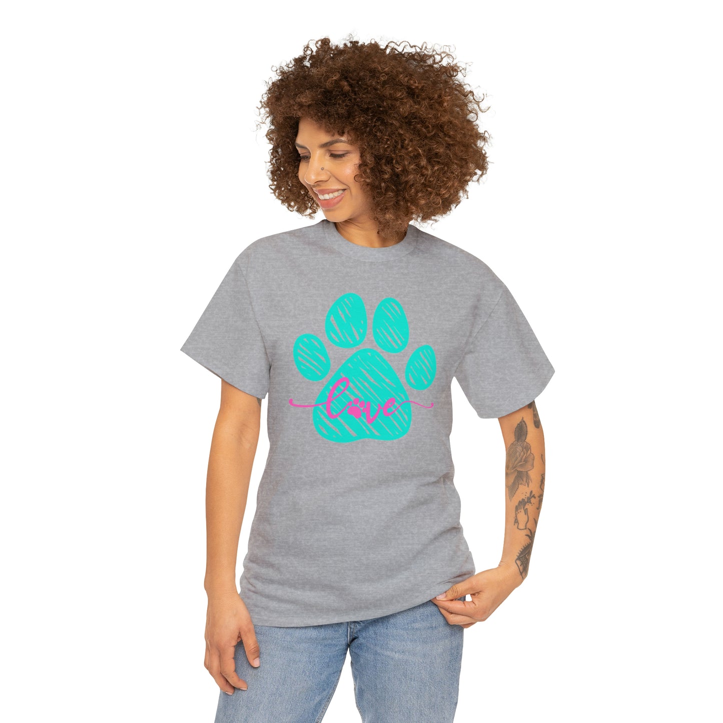 LOVE PAW TEE-Unisex Heavy Cotton Tee