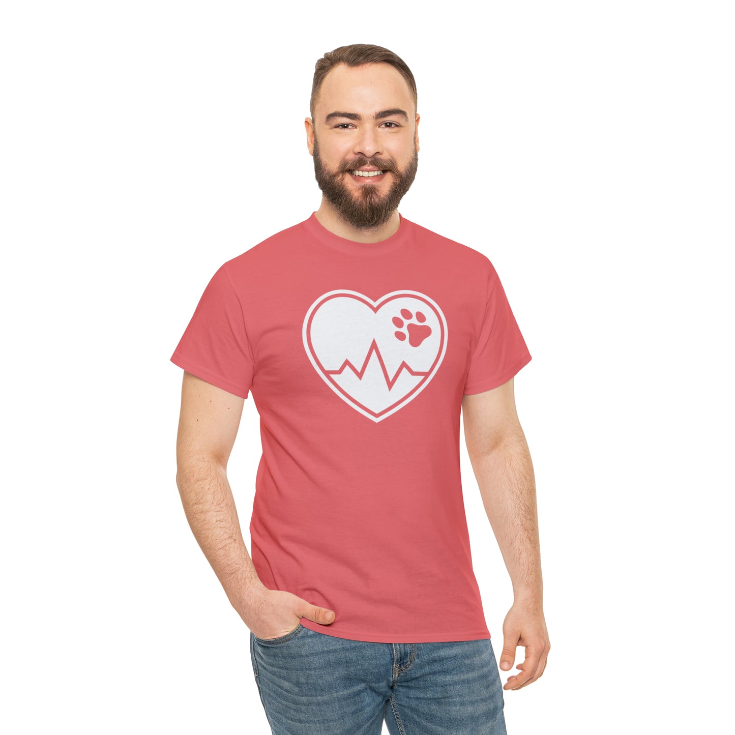 PAW HEARTBEAT TEE--ALL PROCEEDS DONATED TO ANIMAL RESCUE