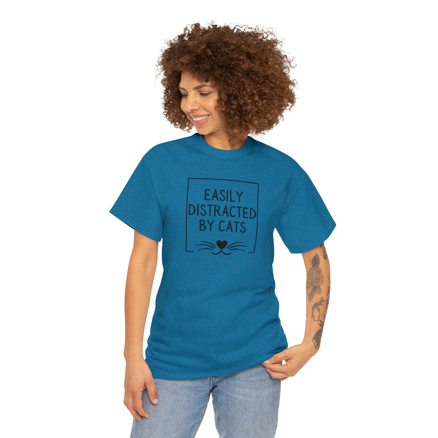 DISTRACTED BY CATS TEE-ALL PROCEEDS DONATED TO ANIMAL RESCUE!