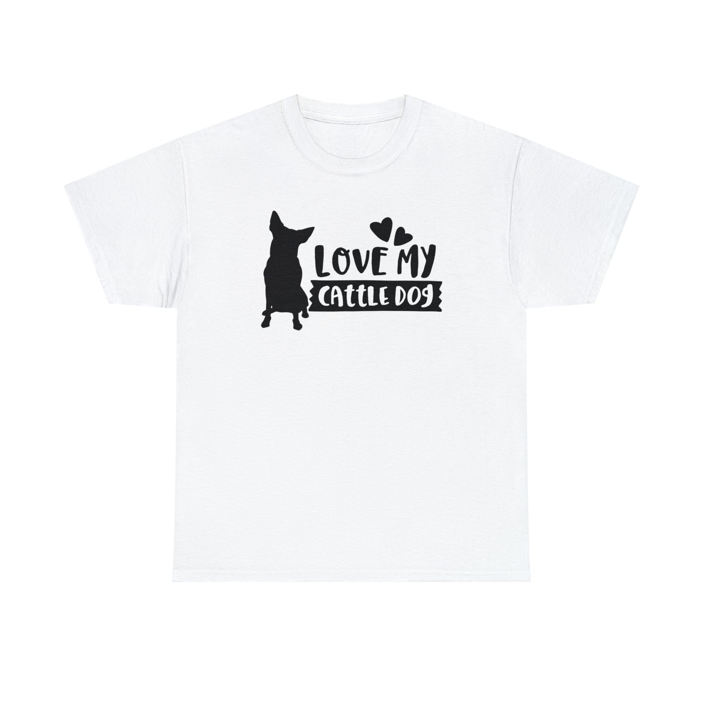 CATTLE DOG LOVE TEE-Unisex Heavy Cotton Tee