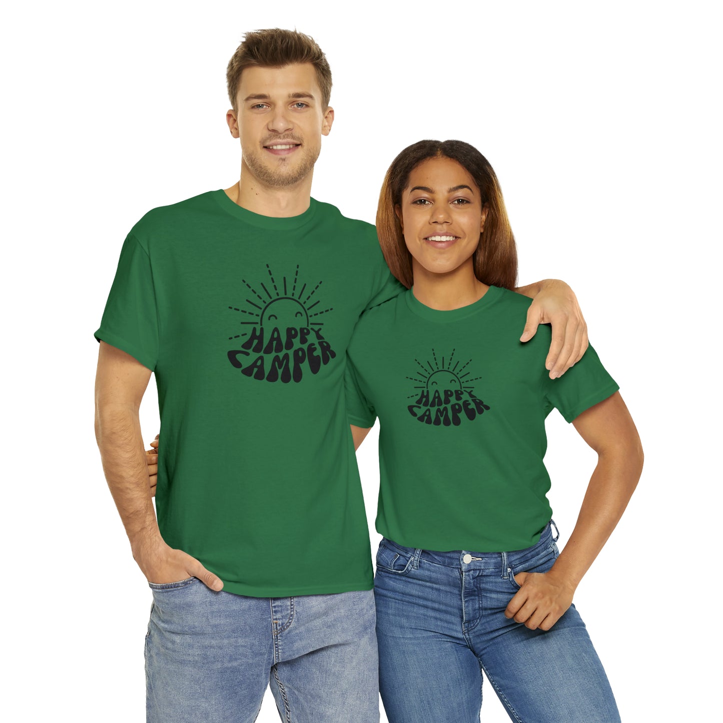 HAPPY CAMPER TEE-Unisex Heavy Cotton Tee