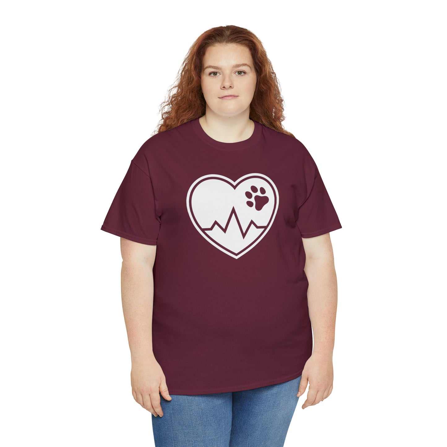 PAW HEARTBEAT TEE--ALL PROCEEDS DONATED TO ANIMAL RESCUE