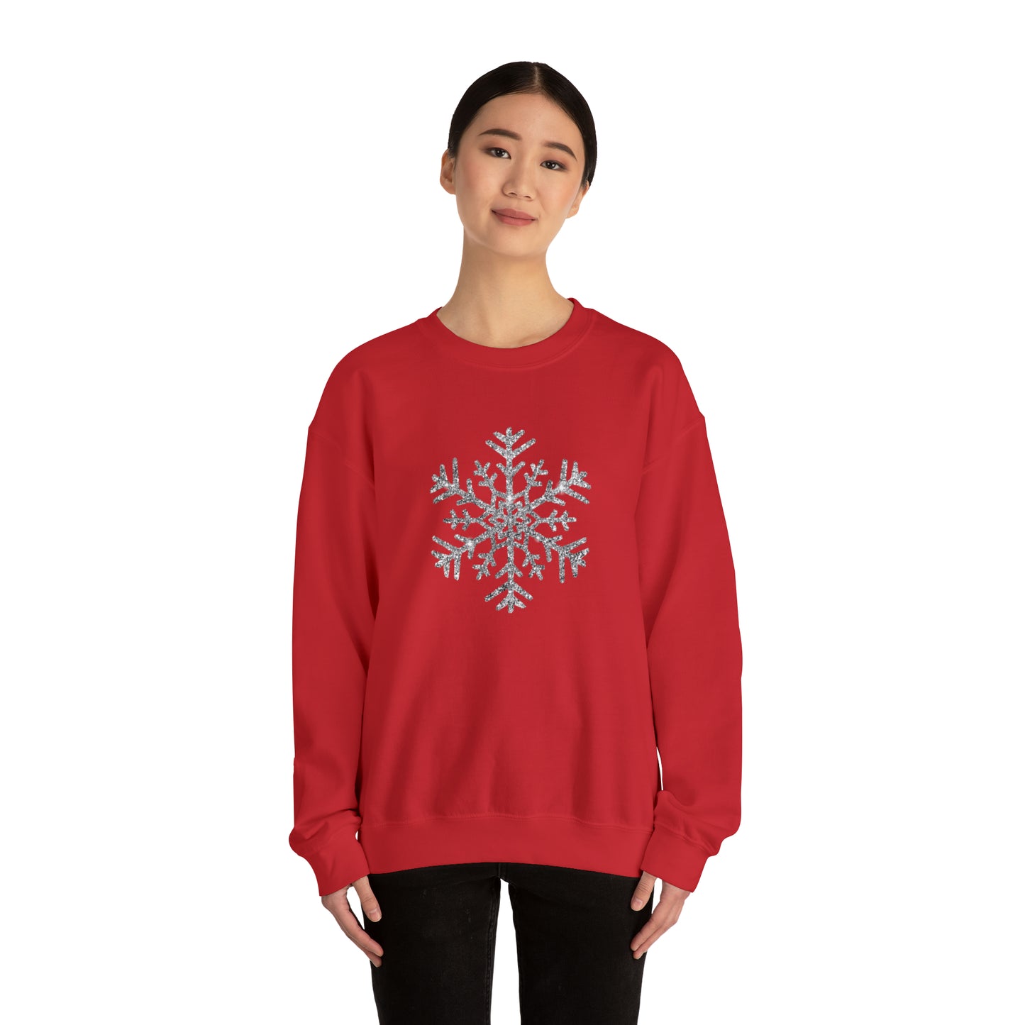 Glitter Snowflake Crewneck Sweatshirt