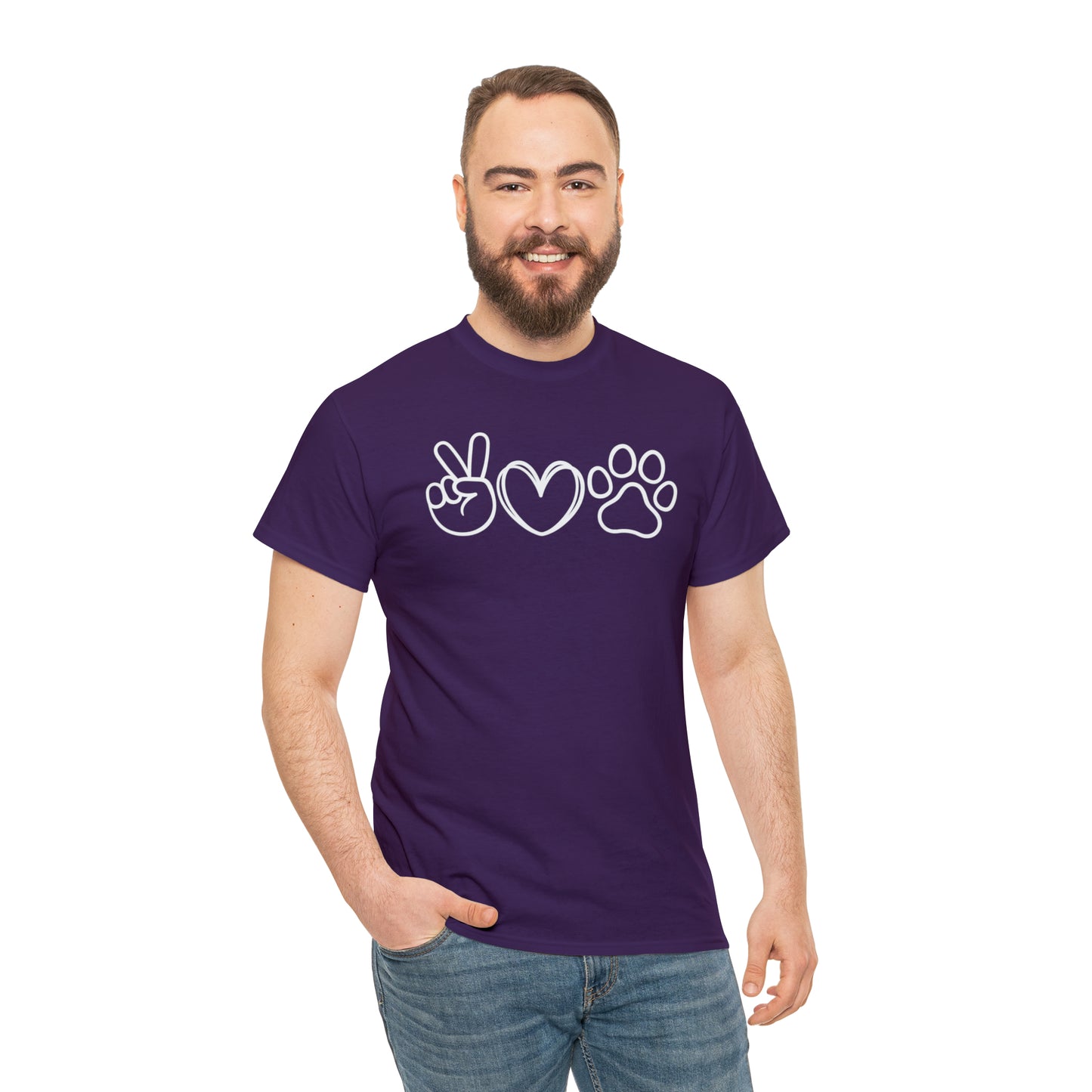 PEACE-LOVE-PAW TEE-ALL PROCEEDS DONATED TO ANIMAL RESCUE