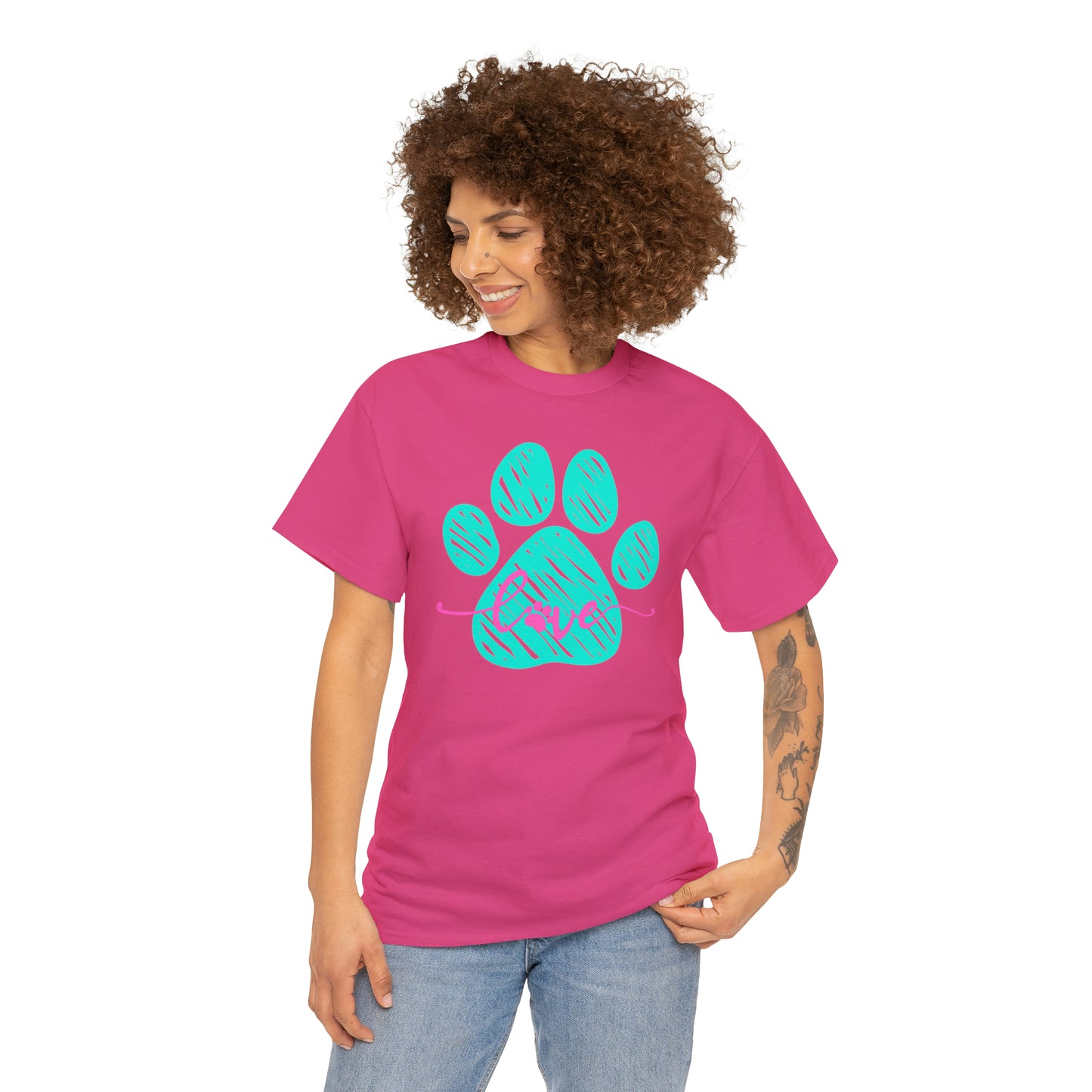 LOVE PAW TEE-Unisex Heavy Cotton Tee