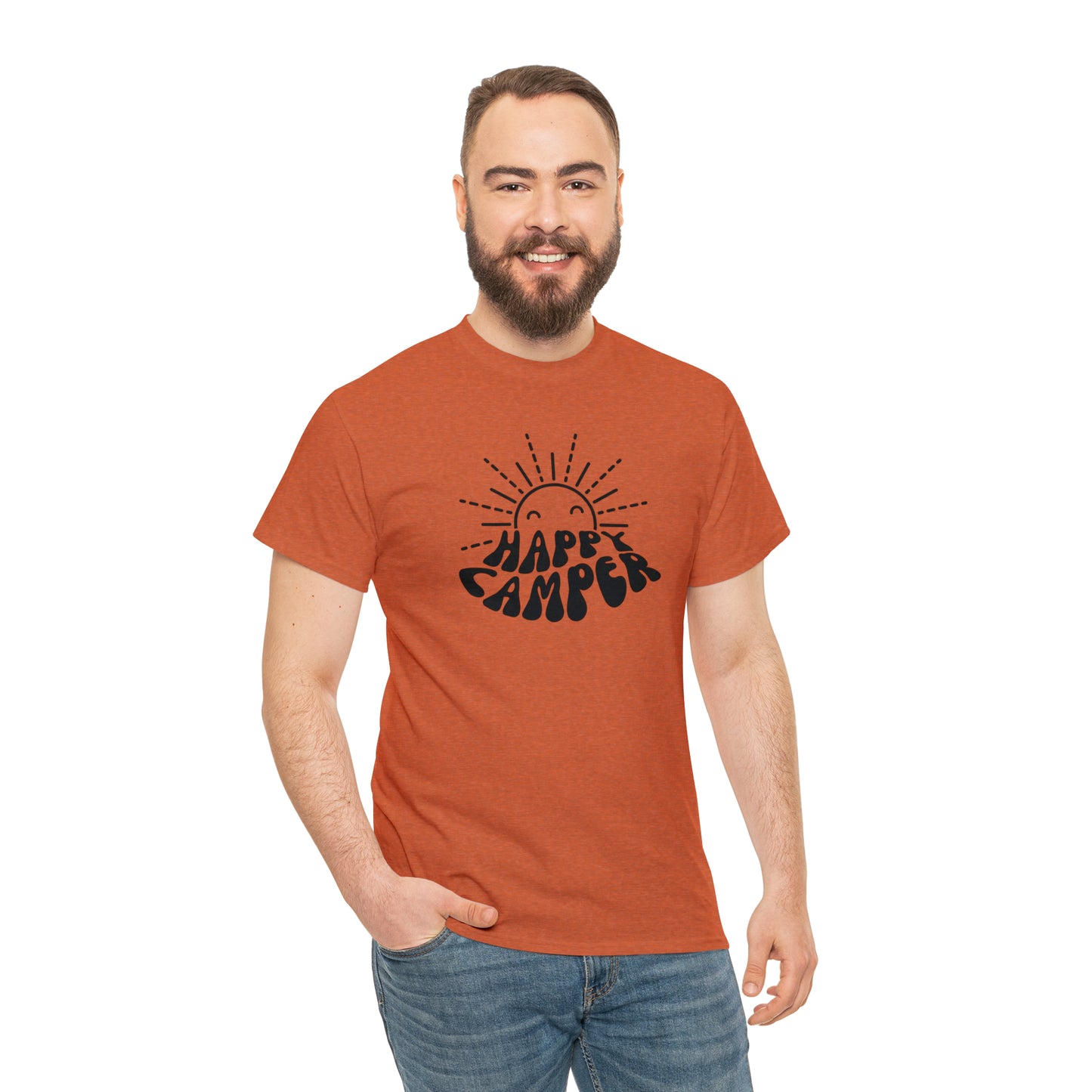 HAPPY CAMPER TEE-Unisex Heavy Cotton Tee