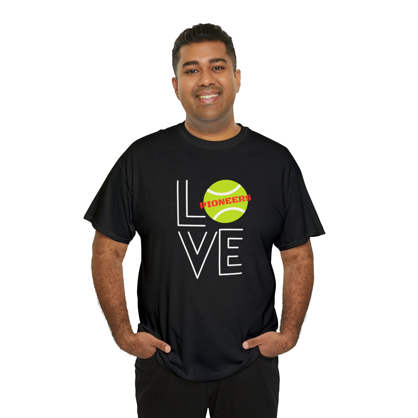 Omak Pioneers Tennis LOVE Tee-Unisex Heavy Cotton Tee