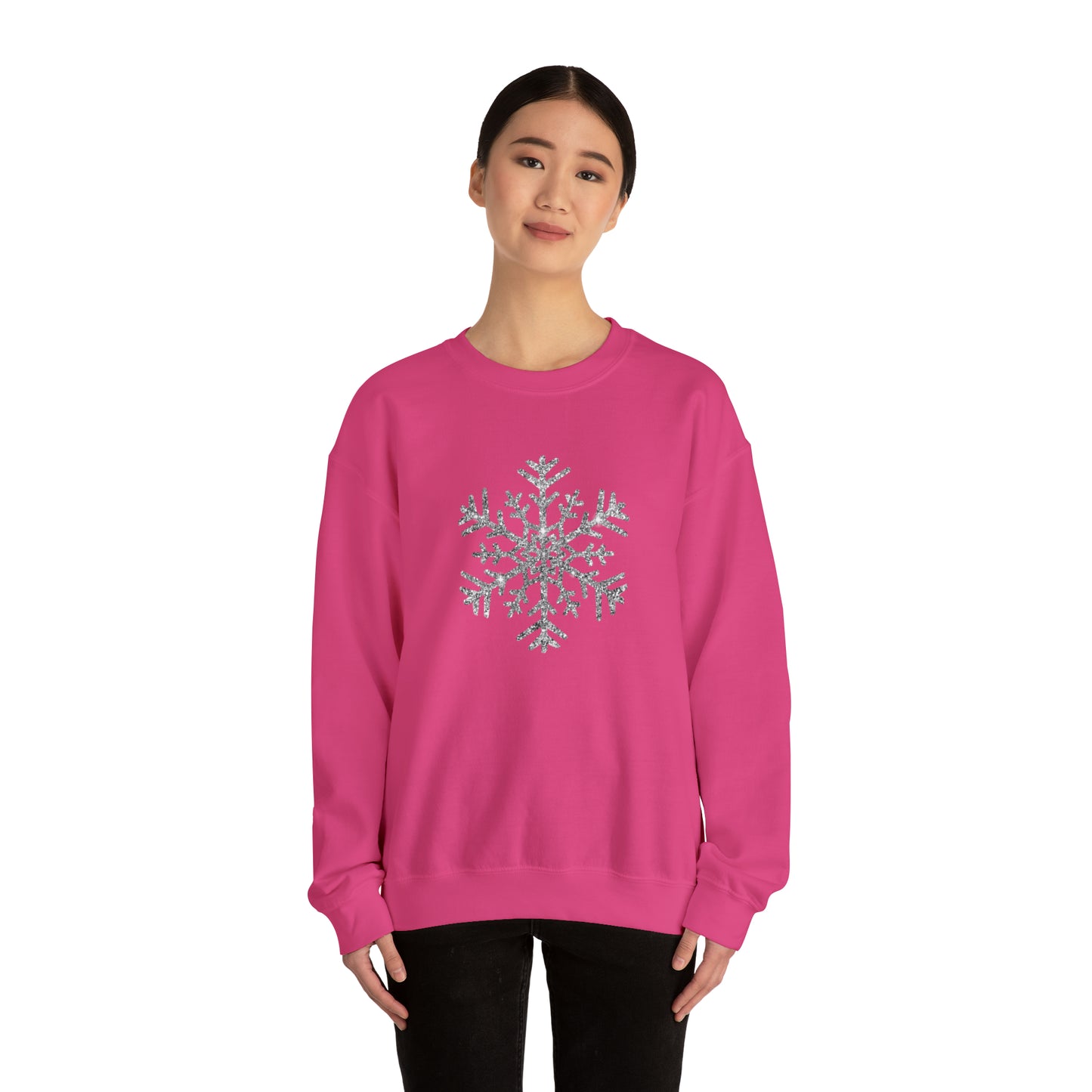 Glitter Snowflake Crewneck Sweatshirt