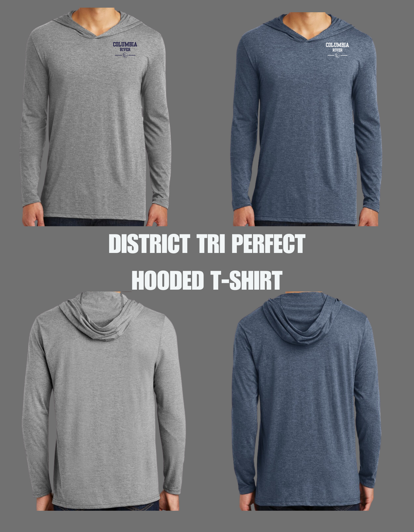 Columbia River Tri-Perfect Hooded Tee-left chest and full front