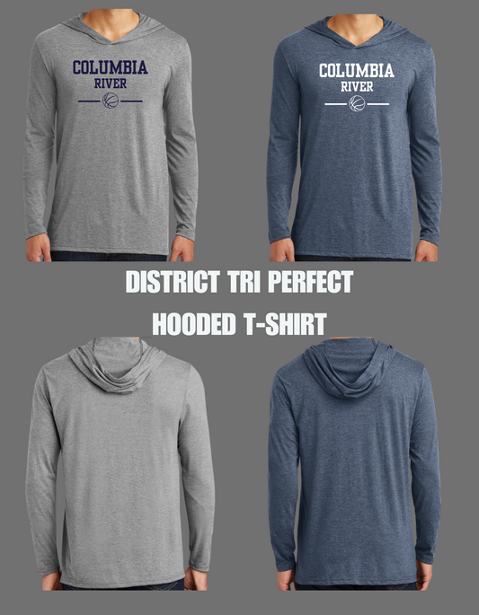 Columbia River Tri-Perfect Hooded Tee-left chest and full front