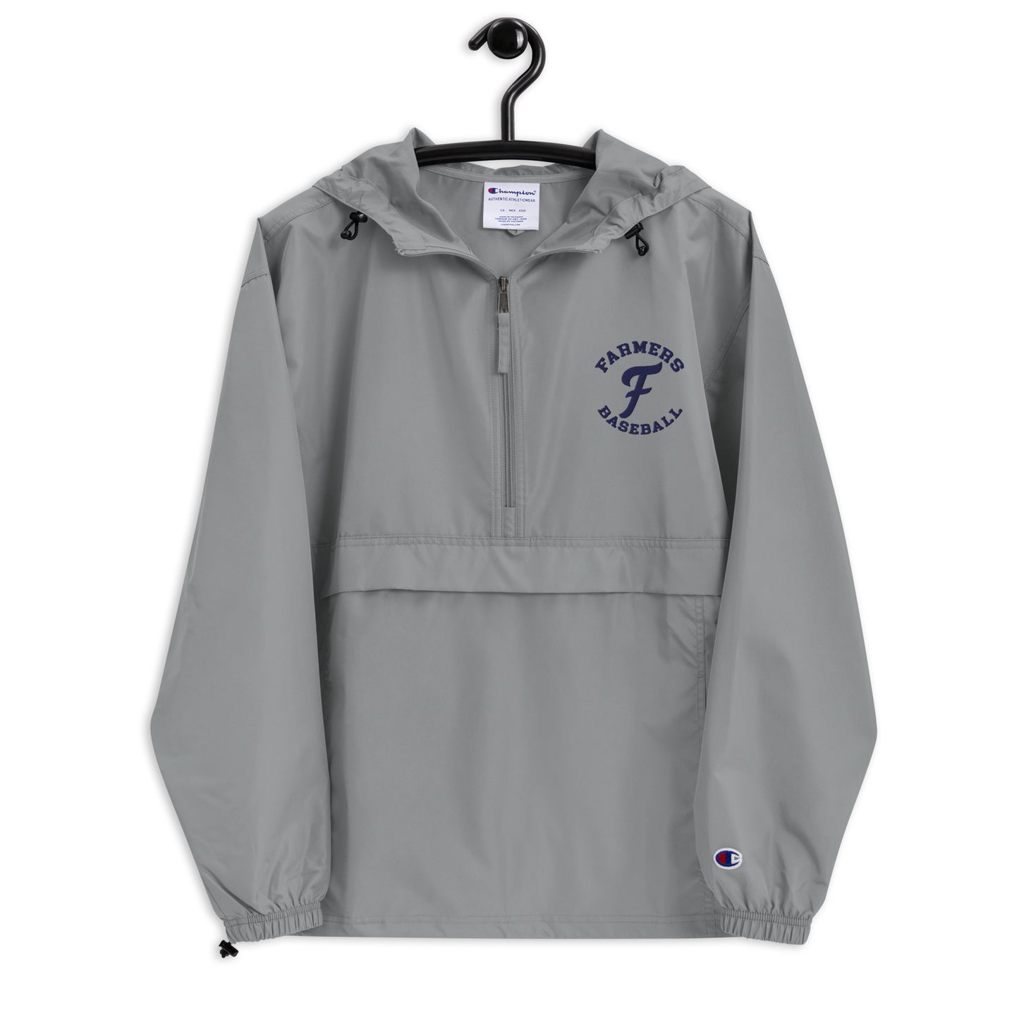 GRAY Farmers Baseball Embroidered Champion Packable Jacket