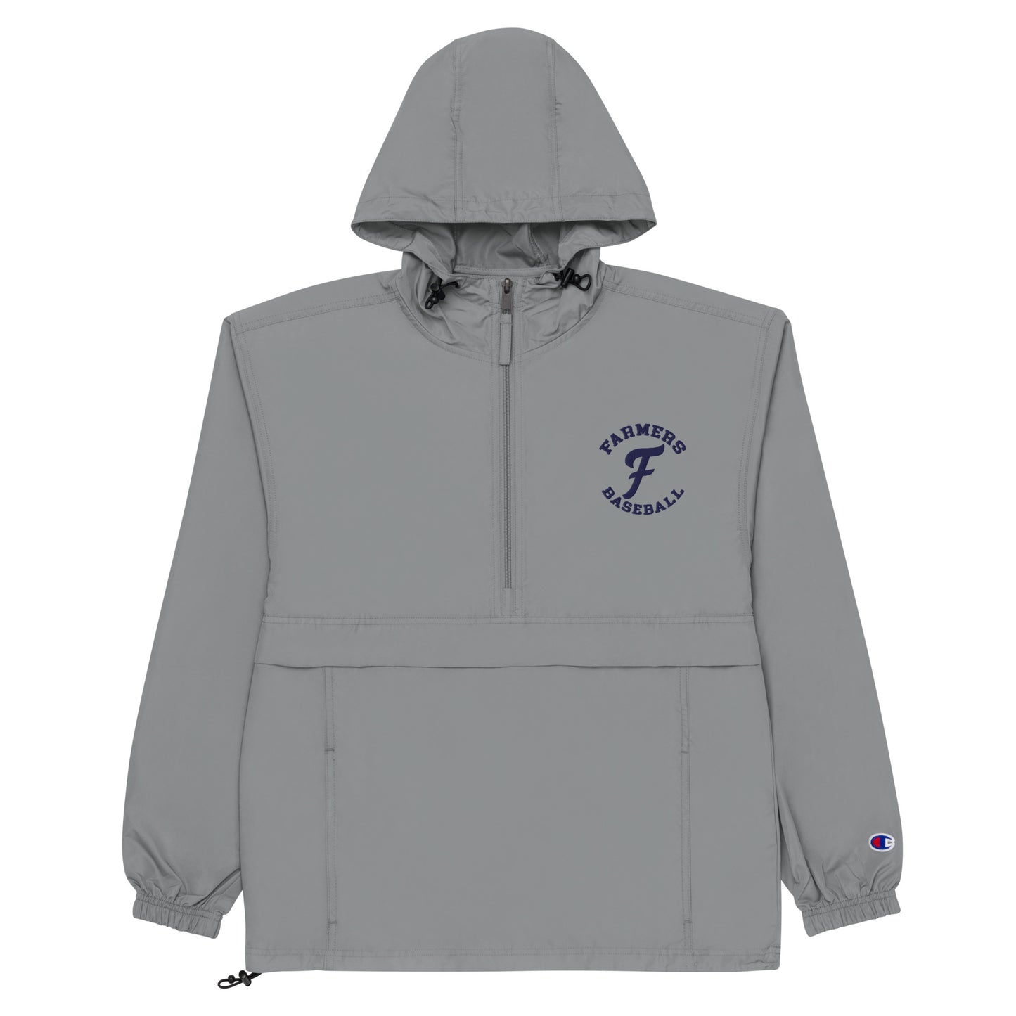 GRAY Farmers Baseball Embroidered Champion Packable Jacket